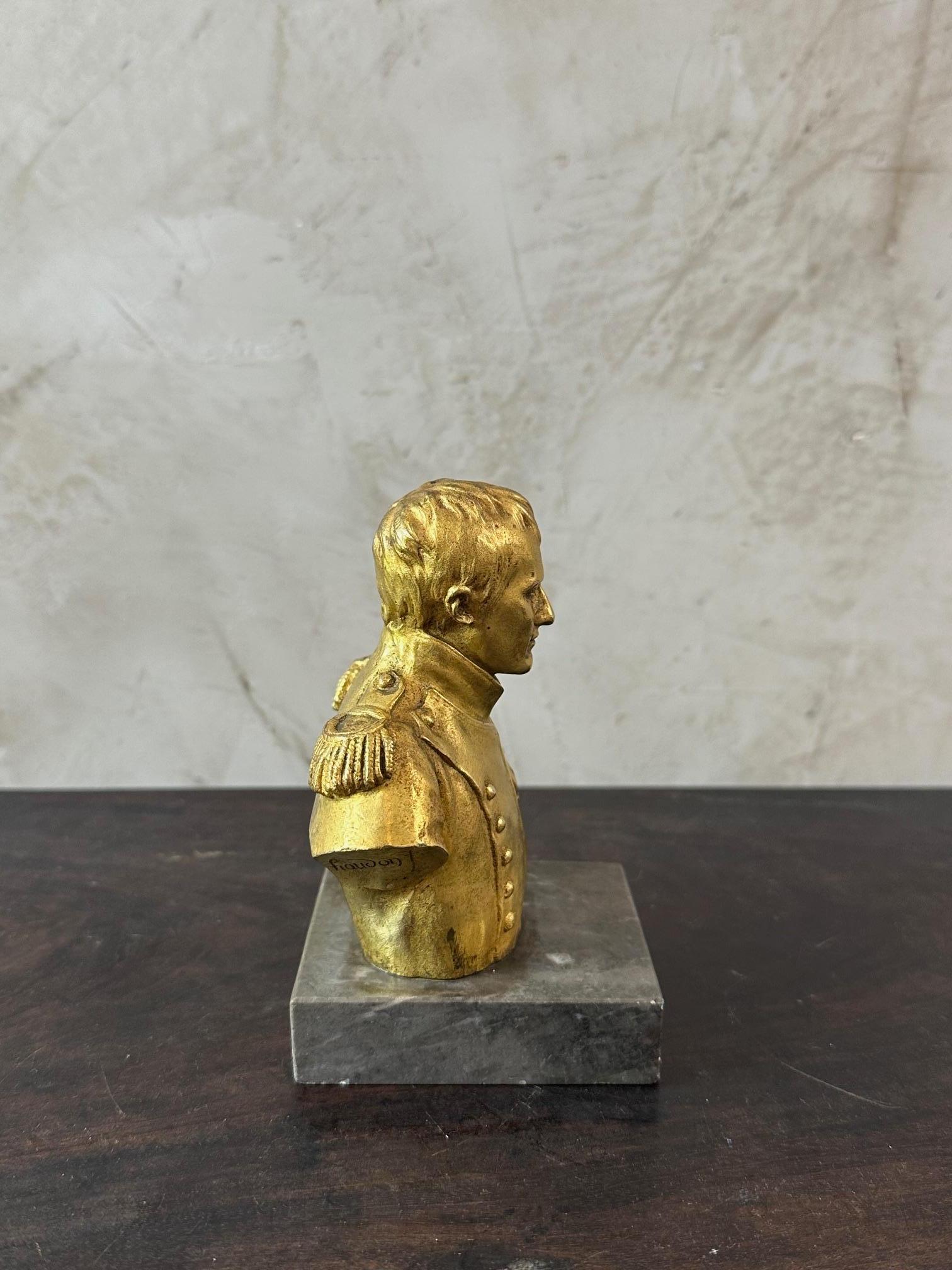 Early 20th century French Bronze Napoleon Bust Signed Houdon, 1921s 2