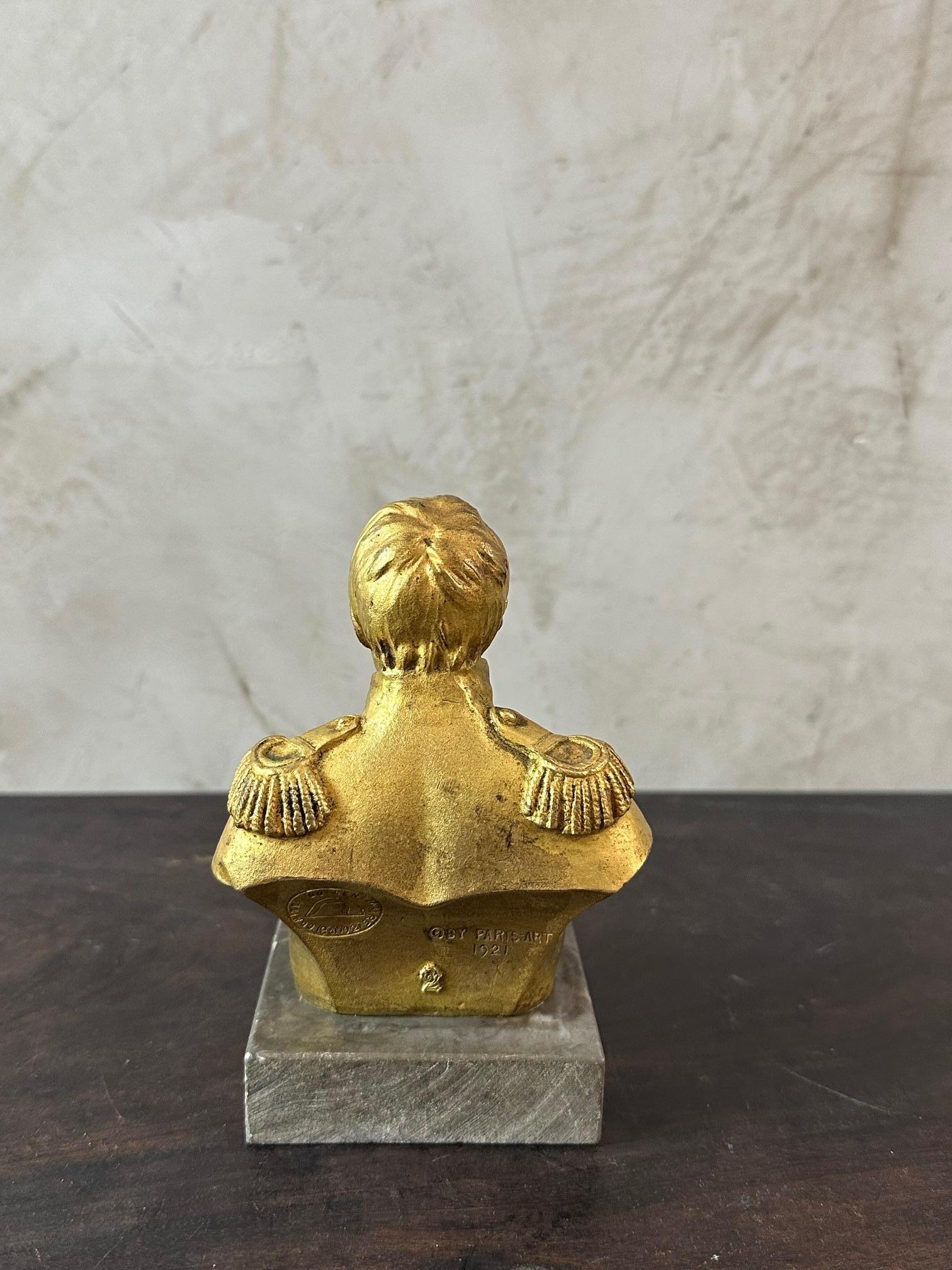 Early 20th century French Bronze Napoleon Bust Signed Houdon, 1921s 4