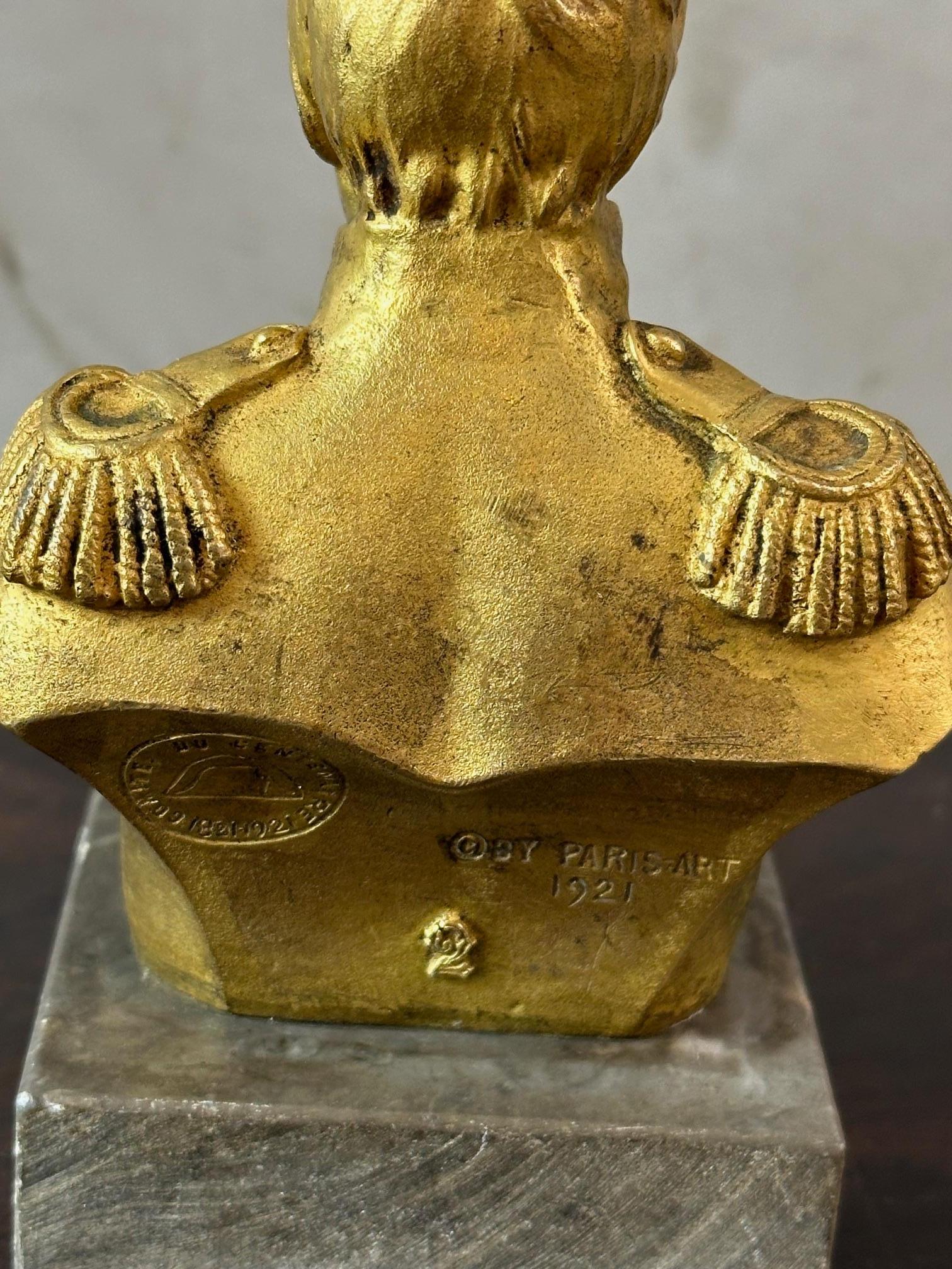 Early 20th century French Bronze Napoleon Bust Signed Houdon, 1921s 5