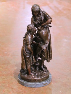 Early 20th Century French Bronze Sculpture “A la Fontaine” Signed Émile Carlier