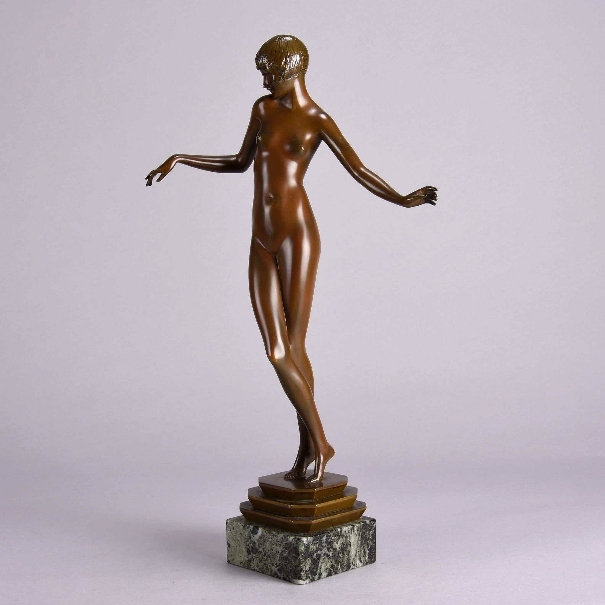 Escultura francesa de bronce de principios del siglo XX titulada 