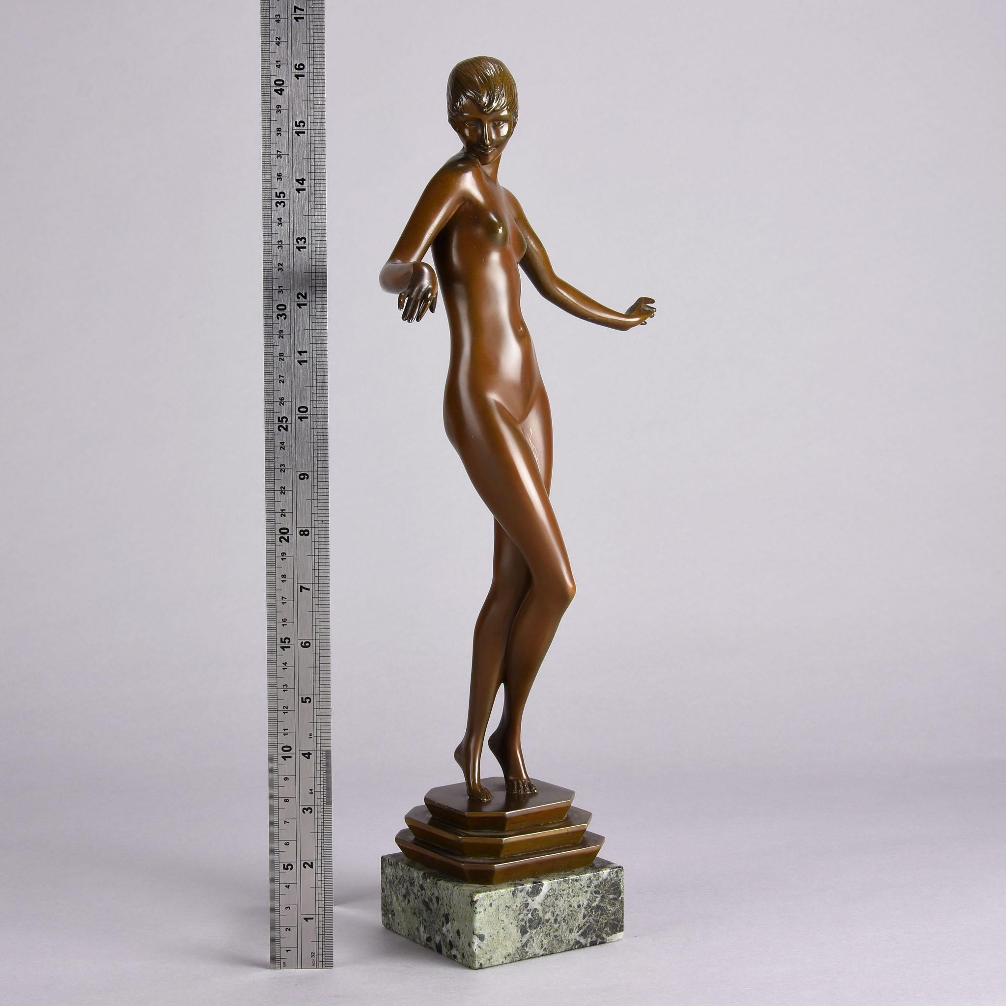 Escultura francesa de bronce de principios del siglo XX titulada 