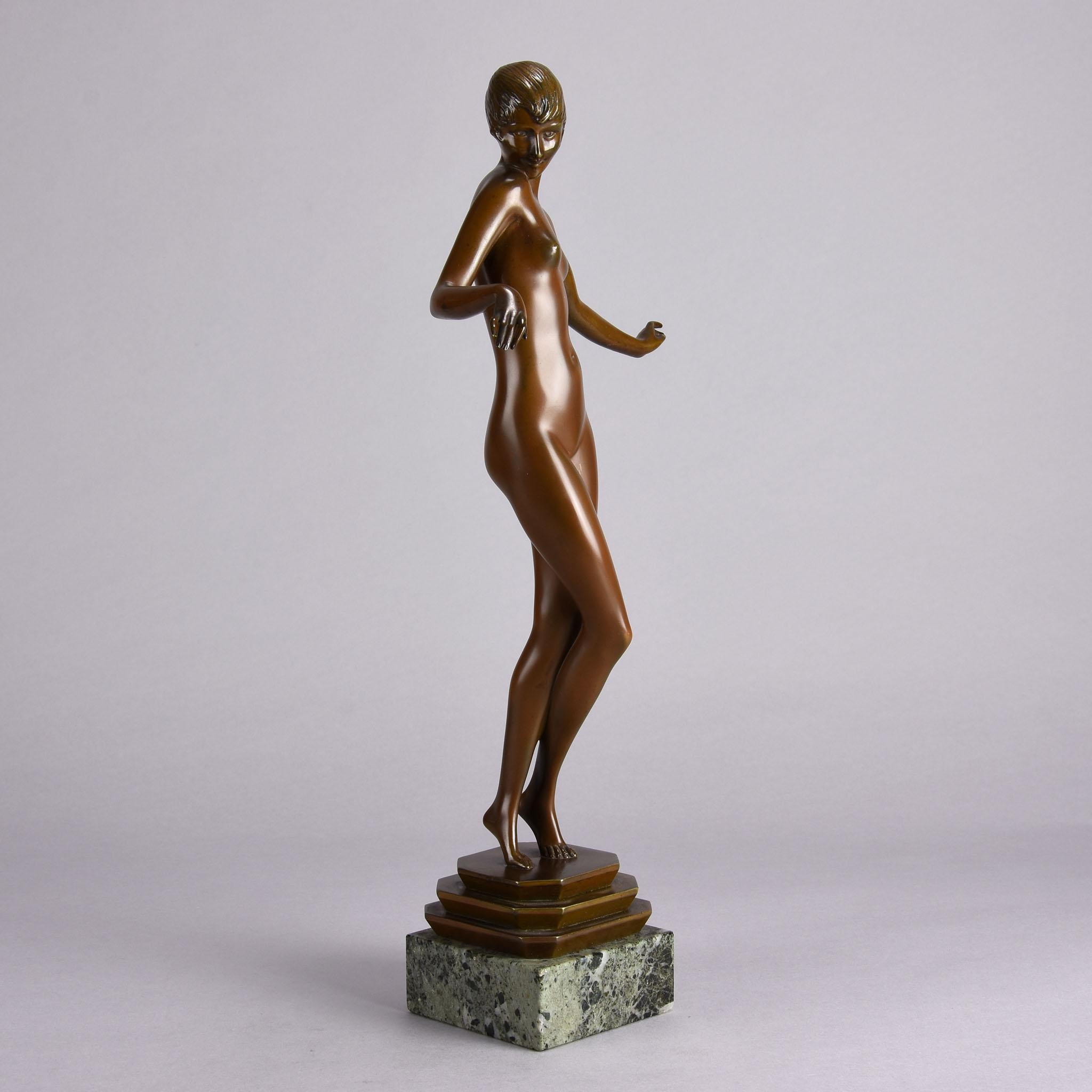 Escultura francesa de bronce de principios del siglo XX titulada 