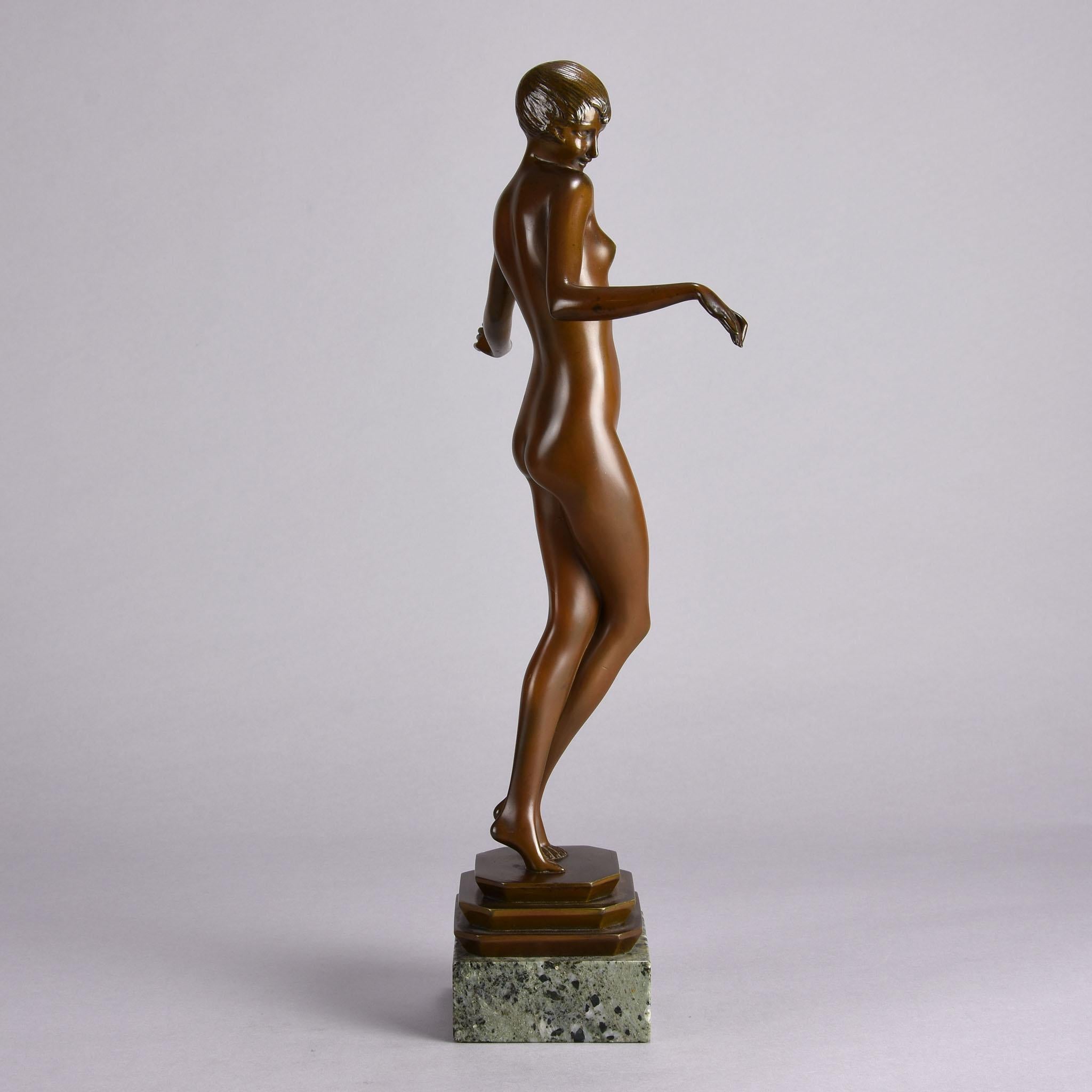 Escultura francesa de bronce de principios del siglo XX titulada 