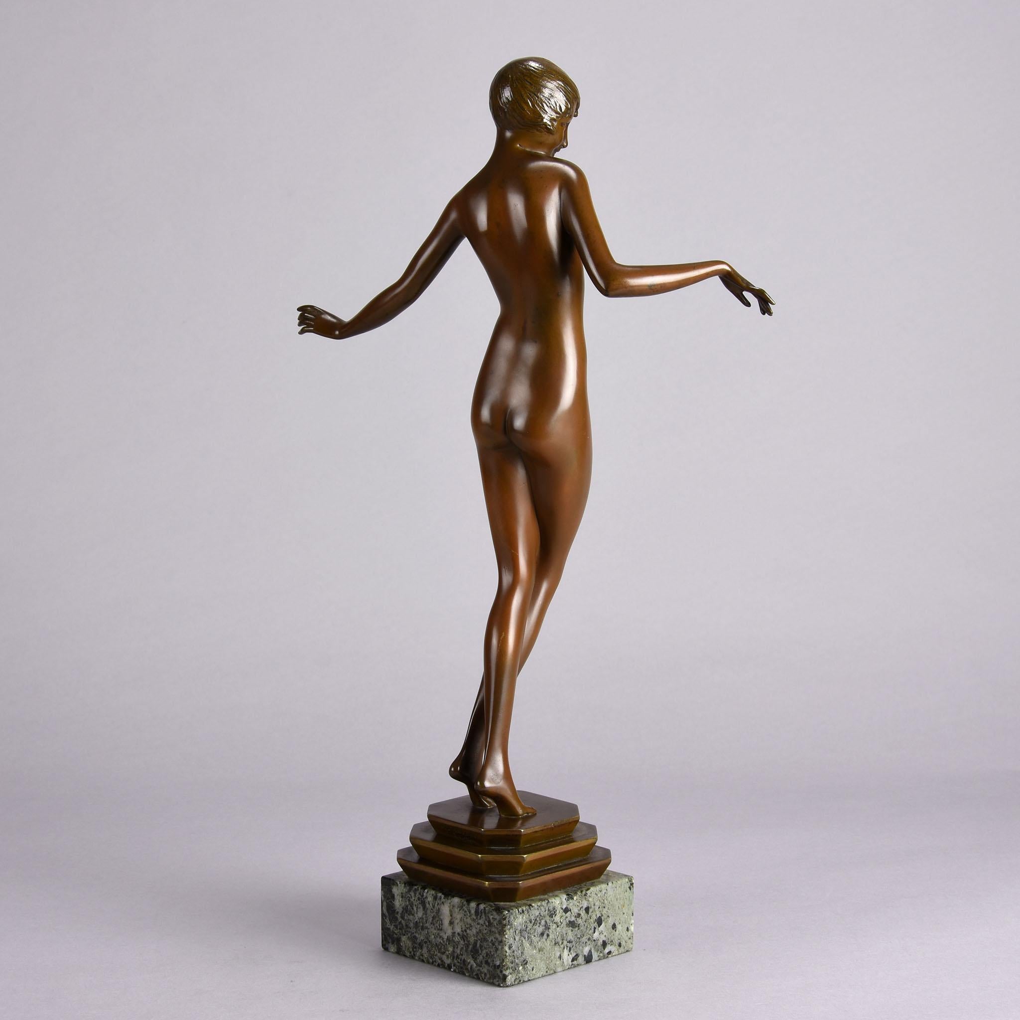 Escultura francesa de bronce de principios del siglo XX titulada 