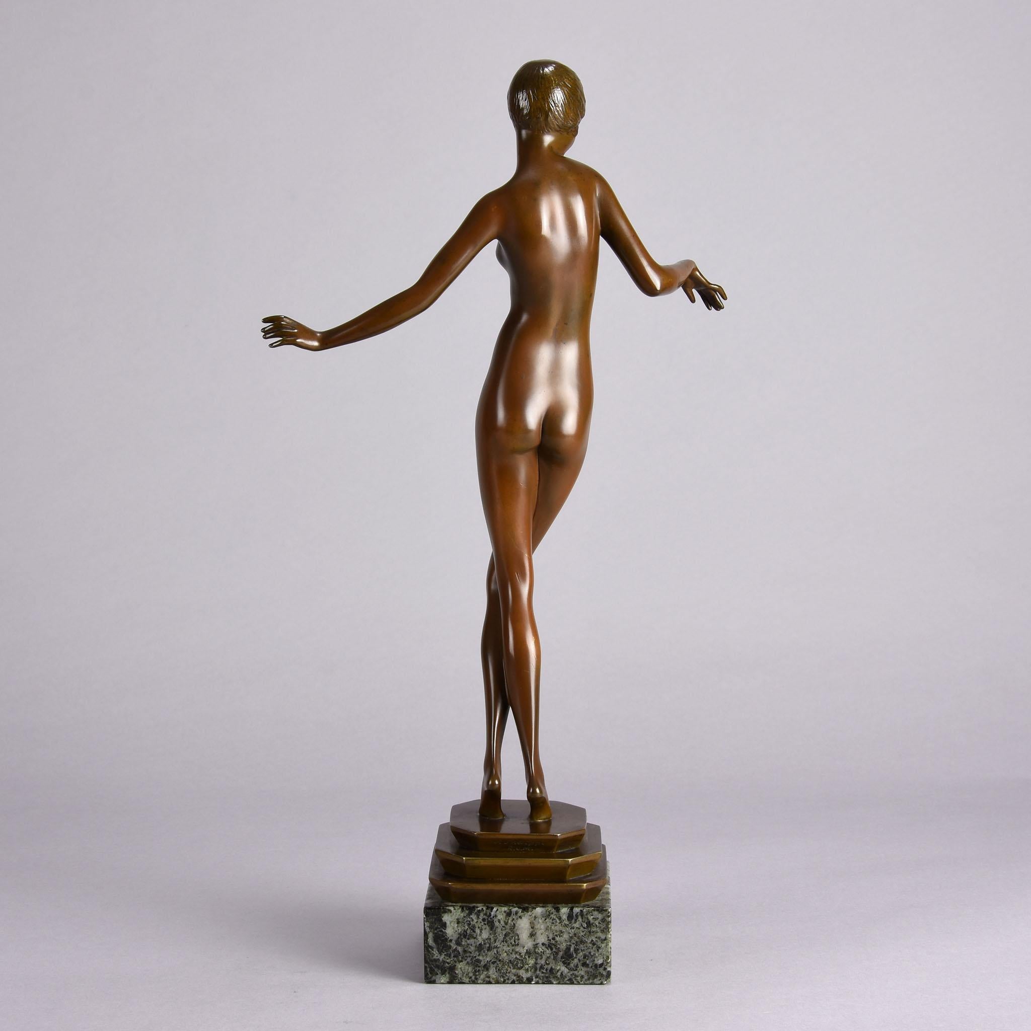 Escultura francesa de bronce de principios del siglo XX titulada 