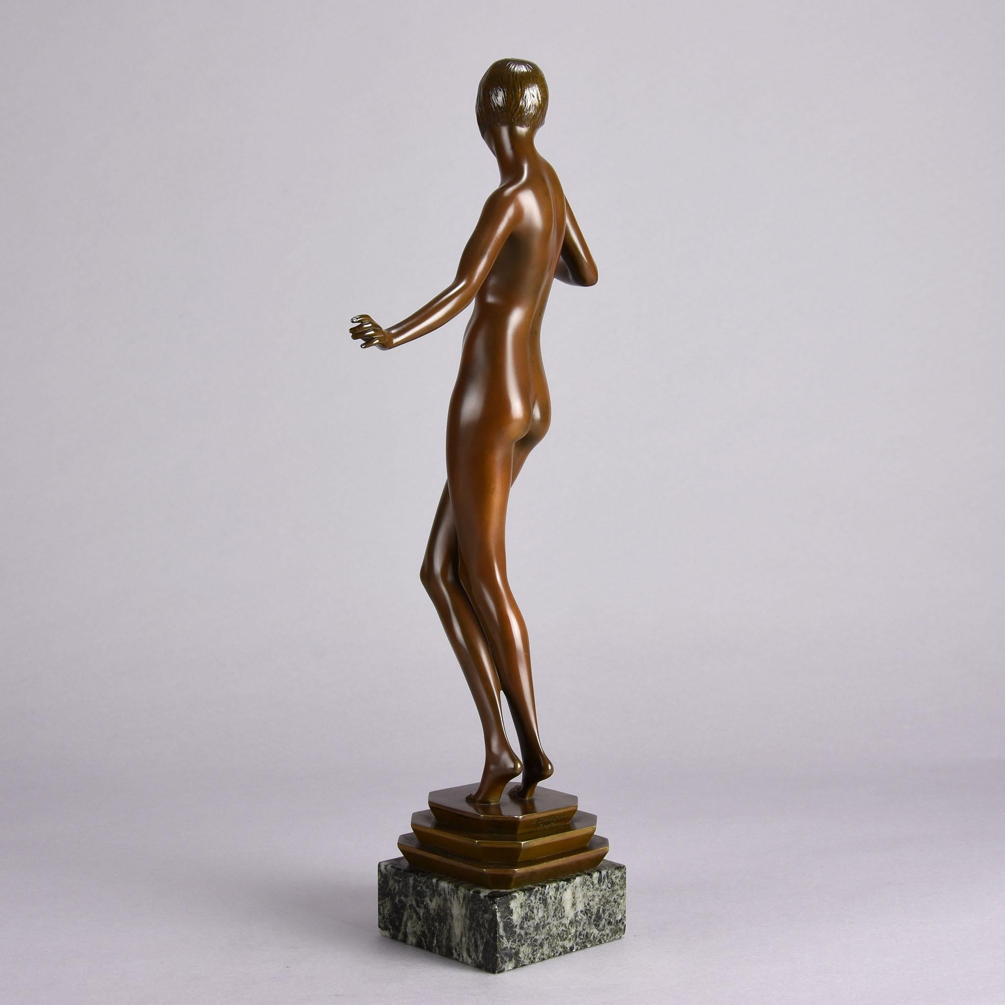 Escultura francesa de bronce de principios del siglo XX titulada 