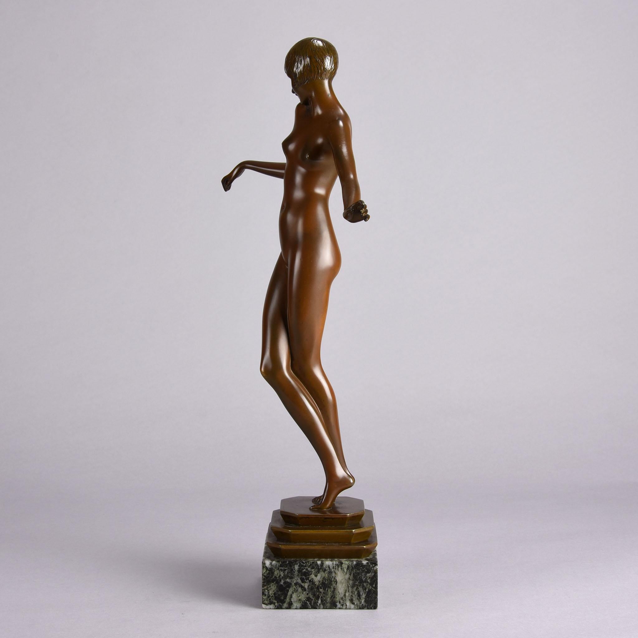 Escultura francesa de bronce de principios del siglo XX titulada 