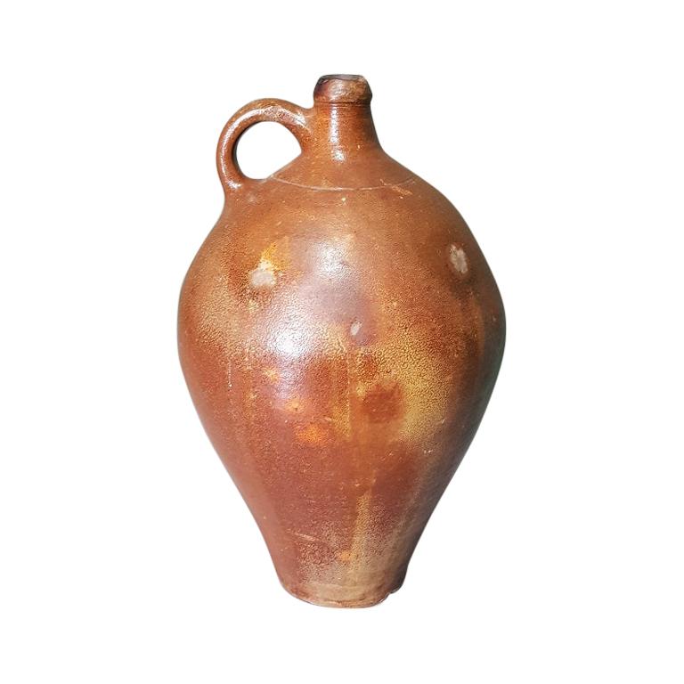 Early 20th Century French Brown Glazed Earthenware Jug