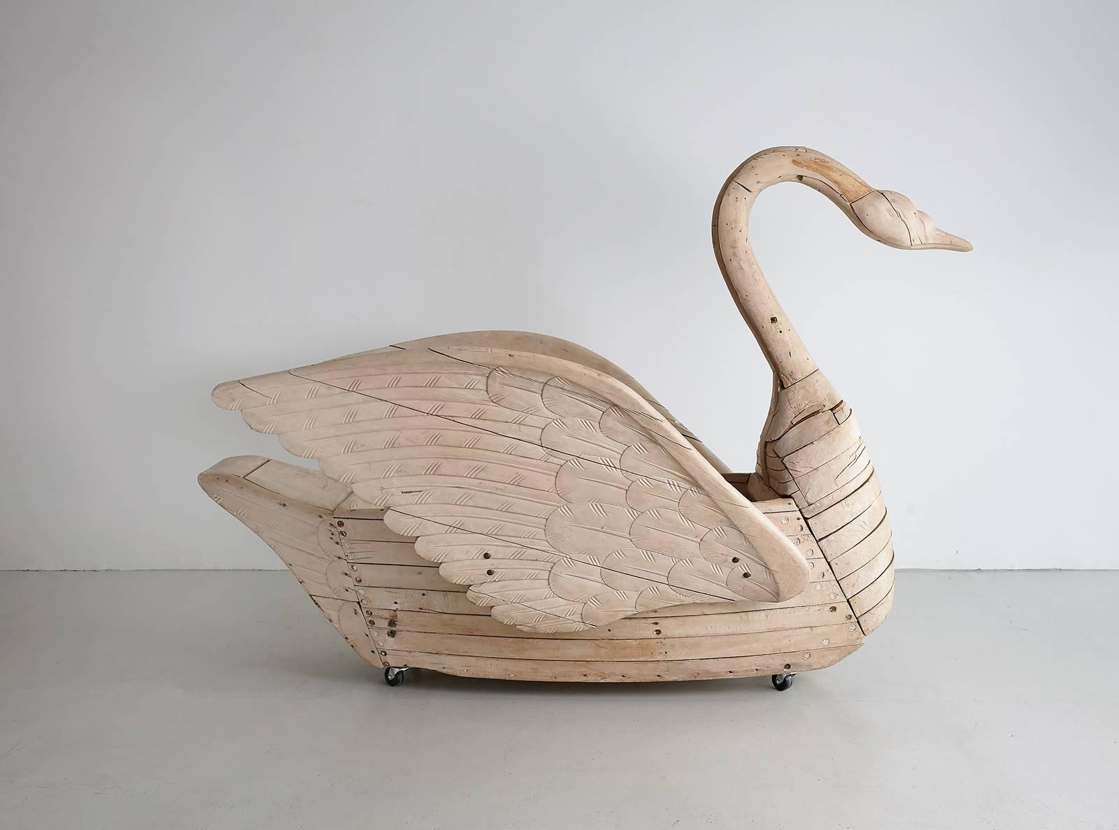Art Deco Early 20th Century French Carousel Swan
