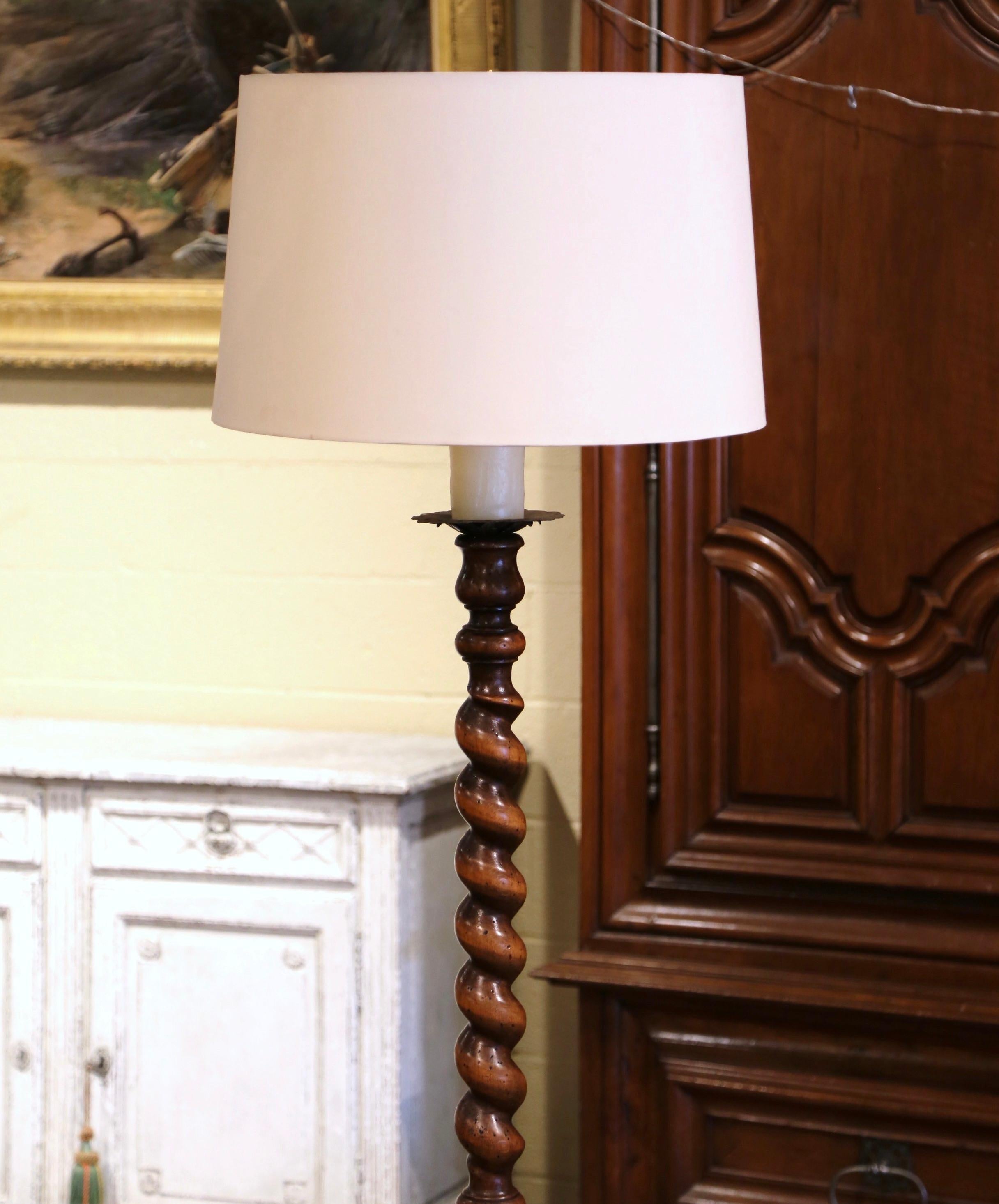 table with lamp attached