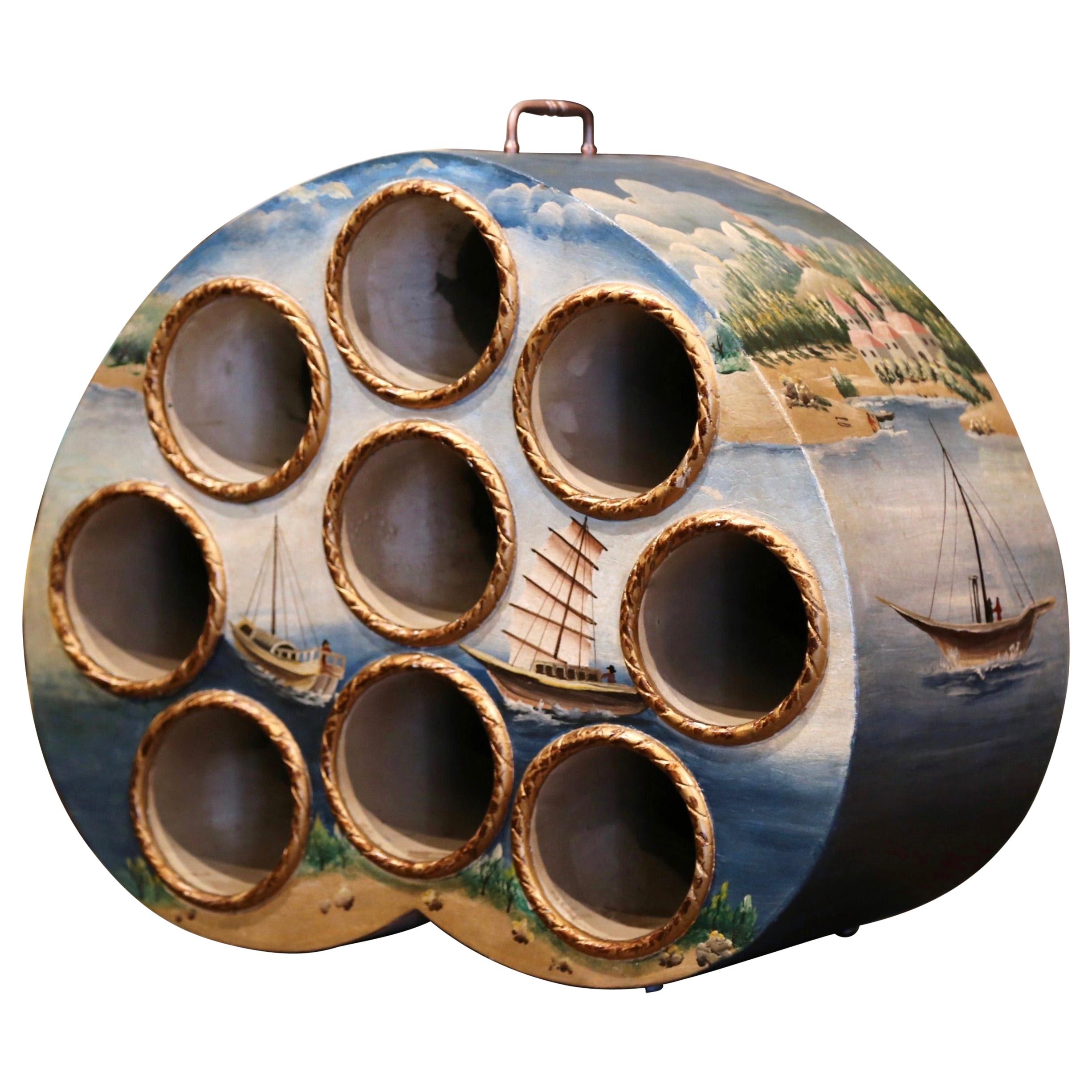 French Neo Classical Hand Painted Wine Cabinet Rack, 1980s For Sale at ...