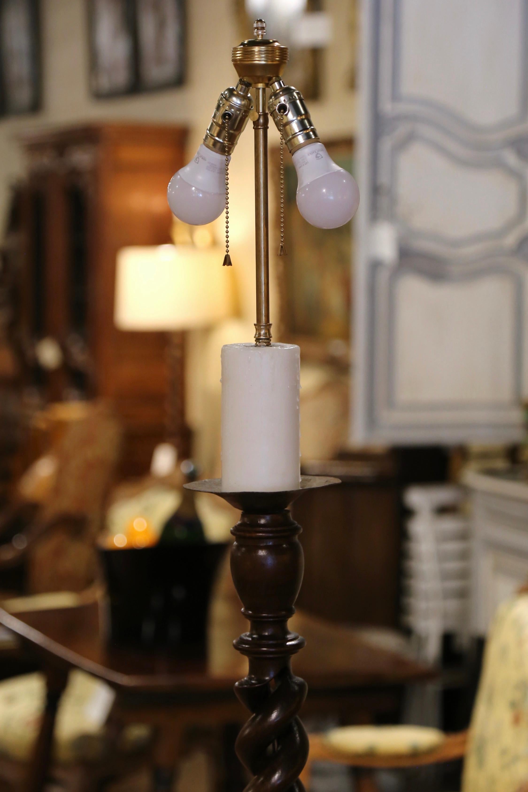 antique floor lamp with table