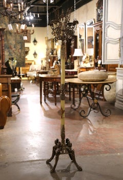 Early 20th Century French Carved Onyx & Brass Standing Hall Tree