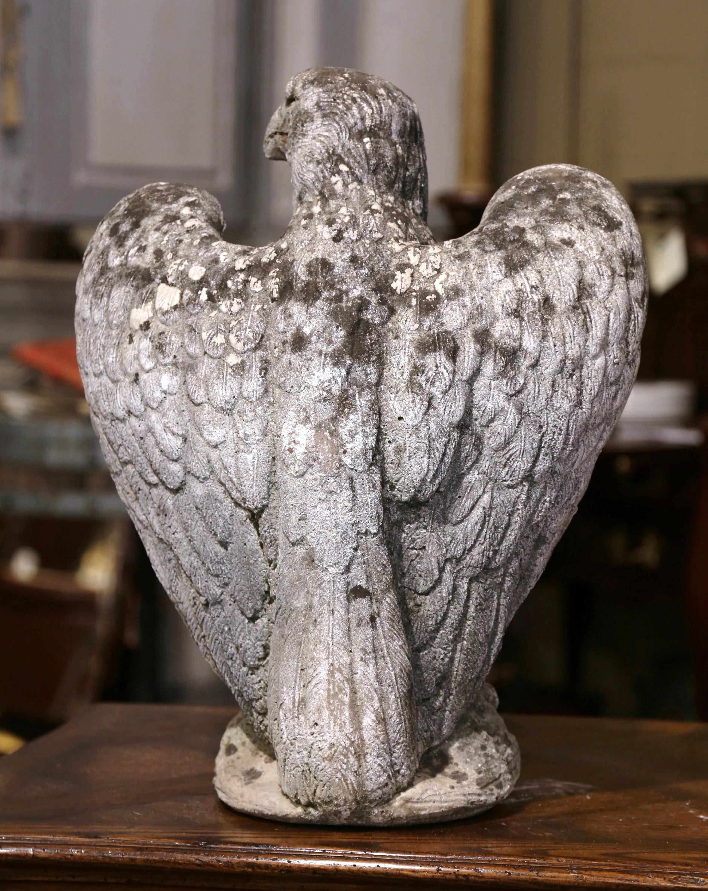 Early 20th Century French Carved Patinated Stone Eagle Sculpture 2