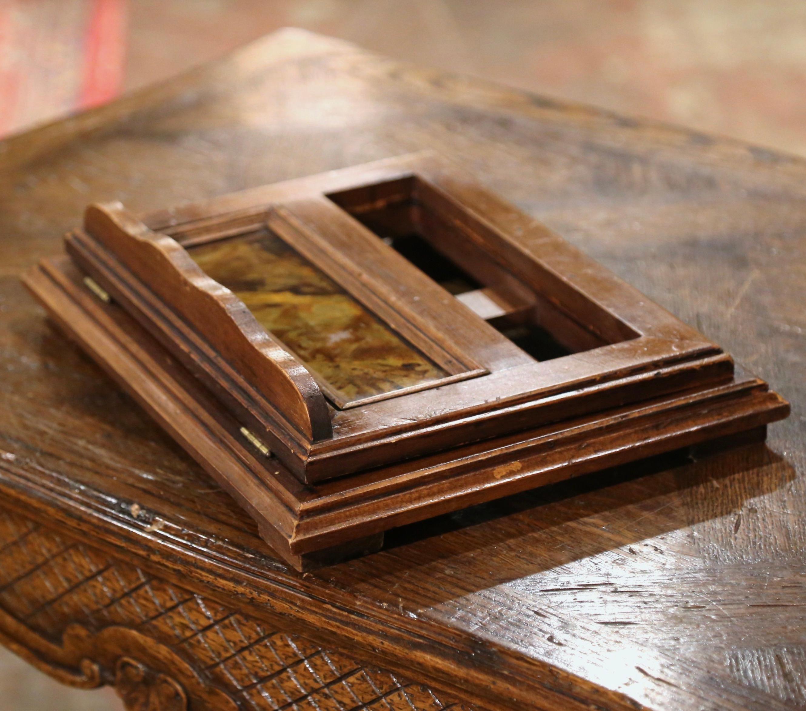 Early 20th Century French Carved Walnut Folding Table Book Stand 2