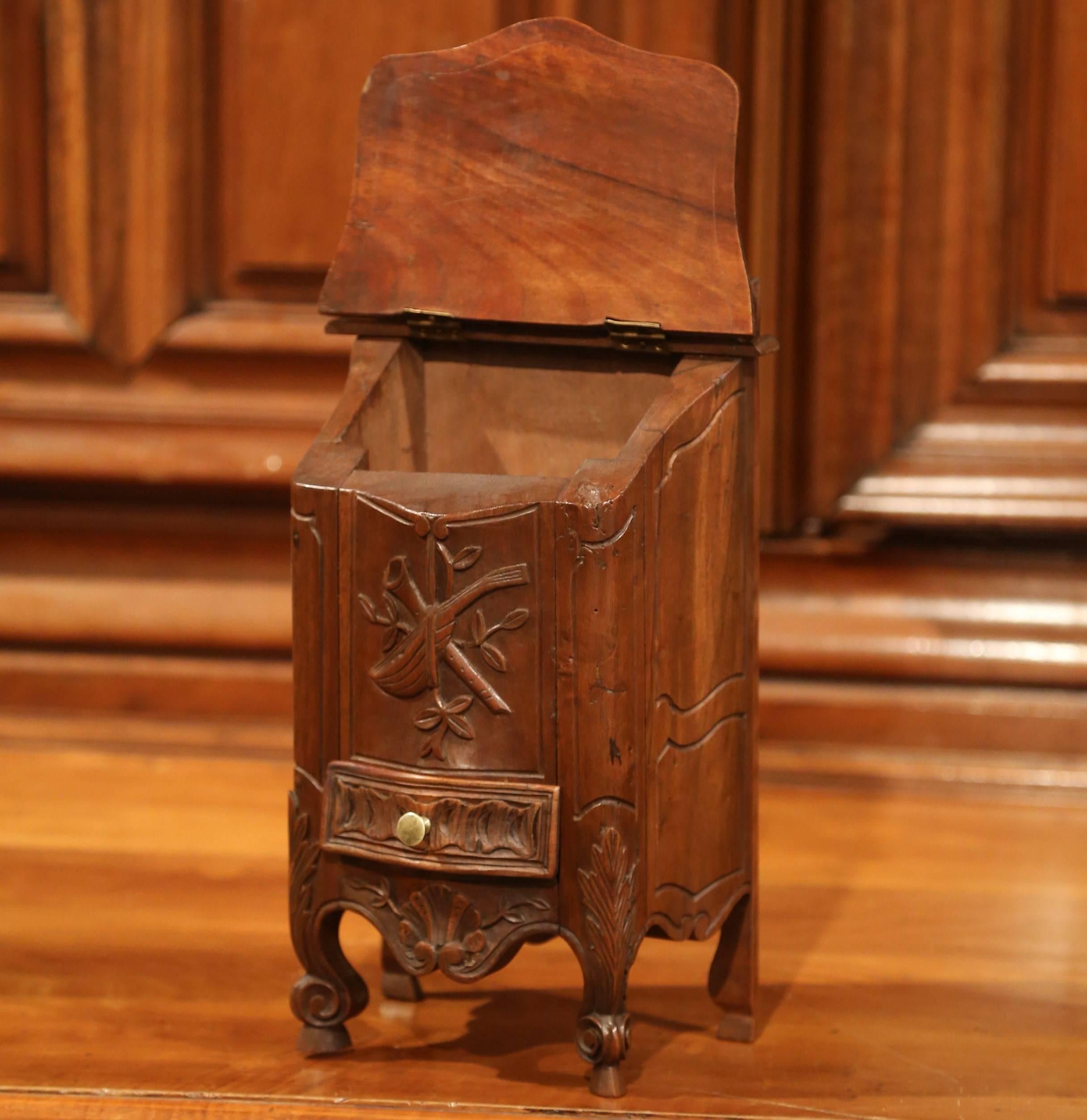 Louis XV Early 20th Century French Carved Walnut Salt Box from Provence