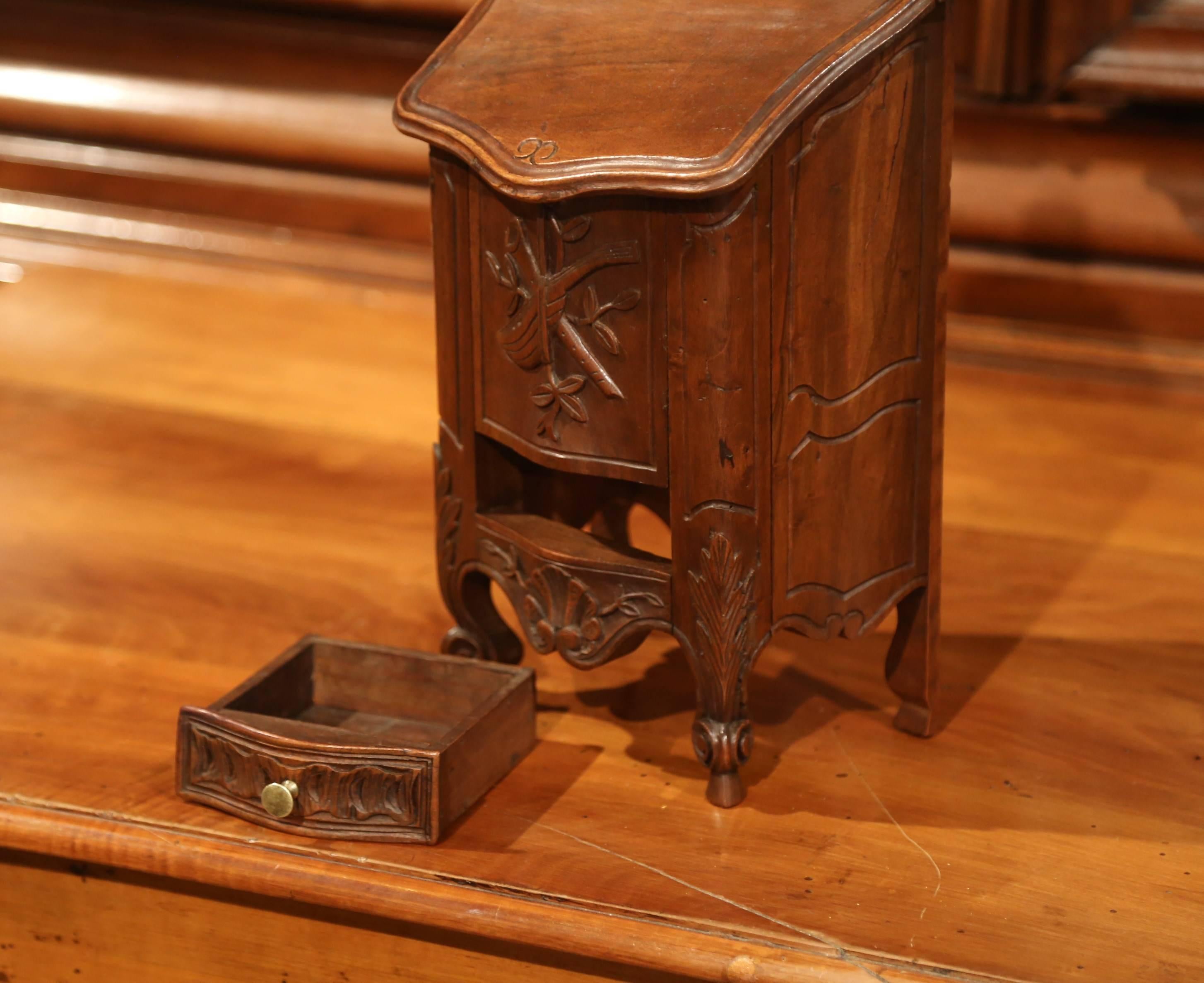 Early 20th Century French Carved Walnut Salt Box from Provence 1