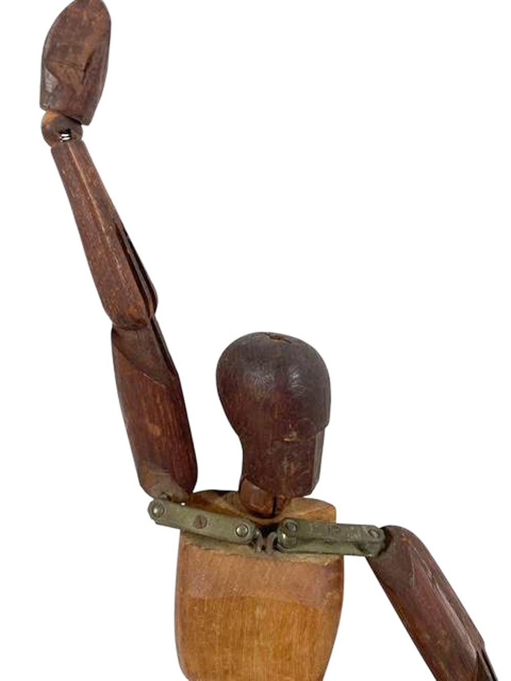 Early 20th Century French Carved Wood Articulated Artist's Mannequin, Lay Figure For Sale 4