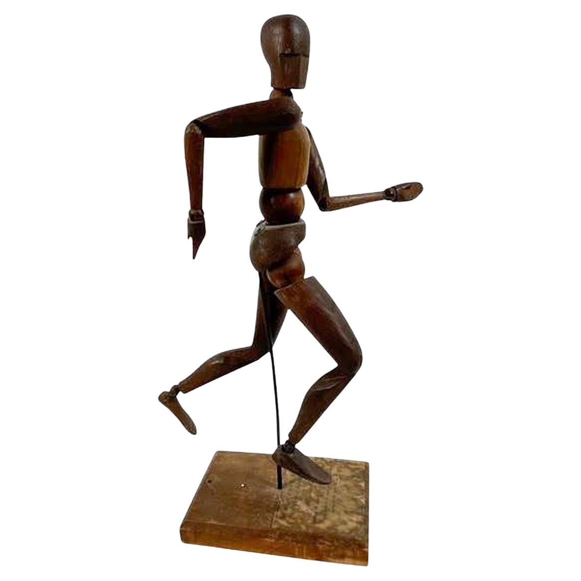 Early 20th Century French Carved Wood Articulated Artist's Mannequin, Lay Figure