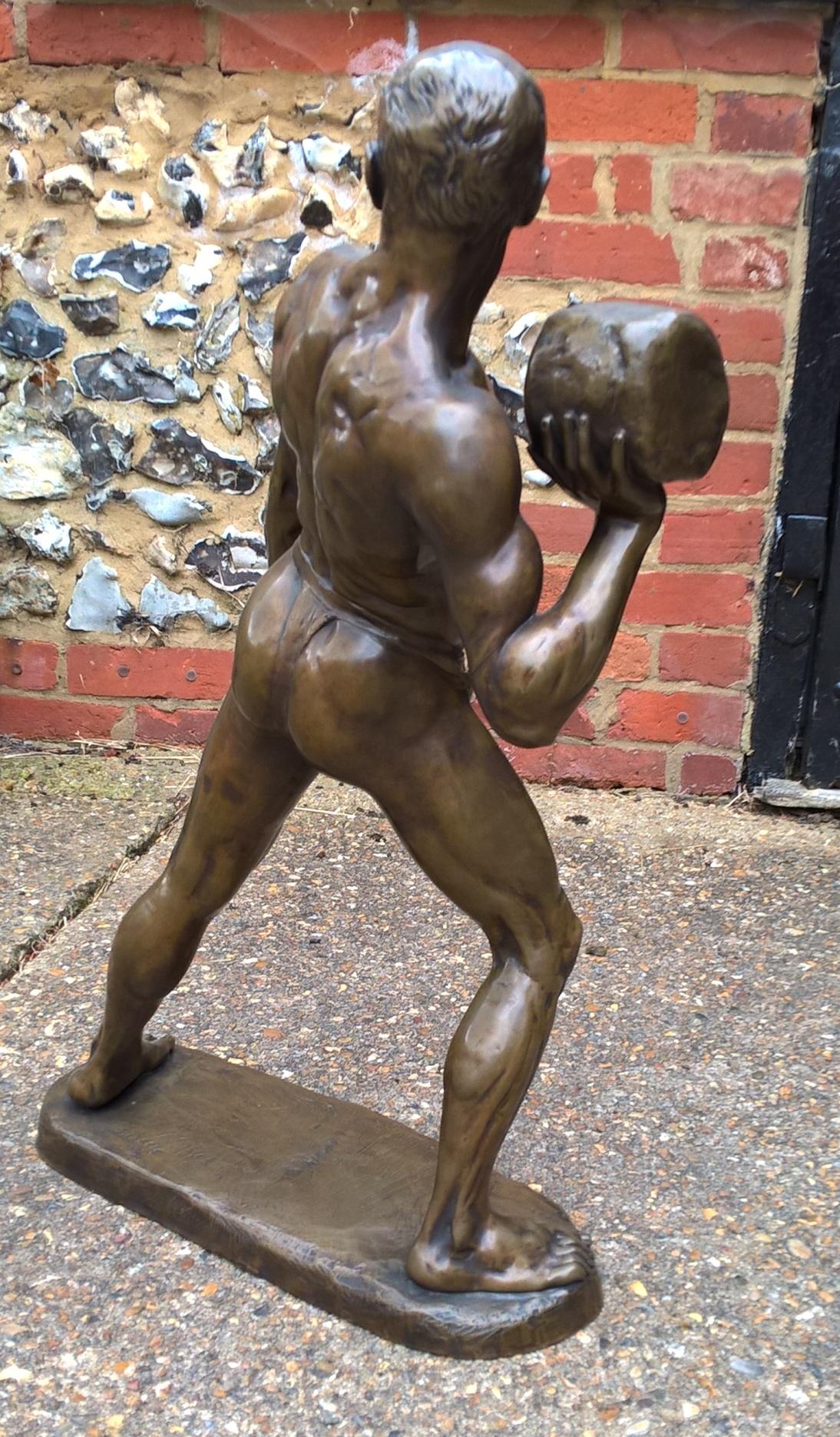 Early 20th Century French Cast Bronze of a Shot Putter For Sale 7