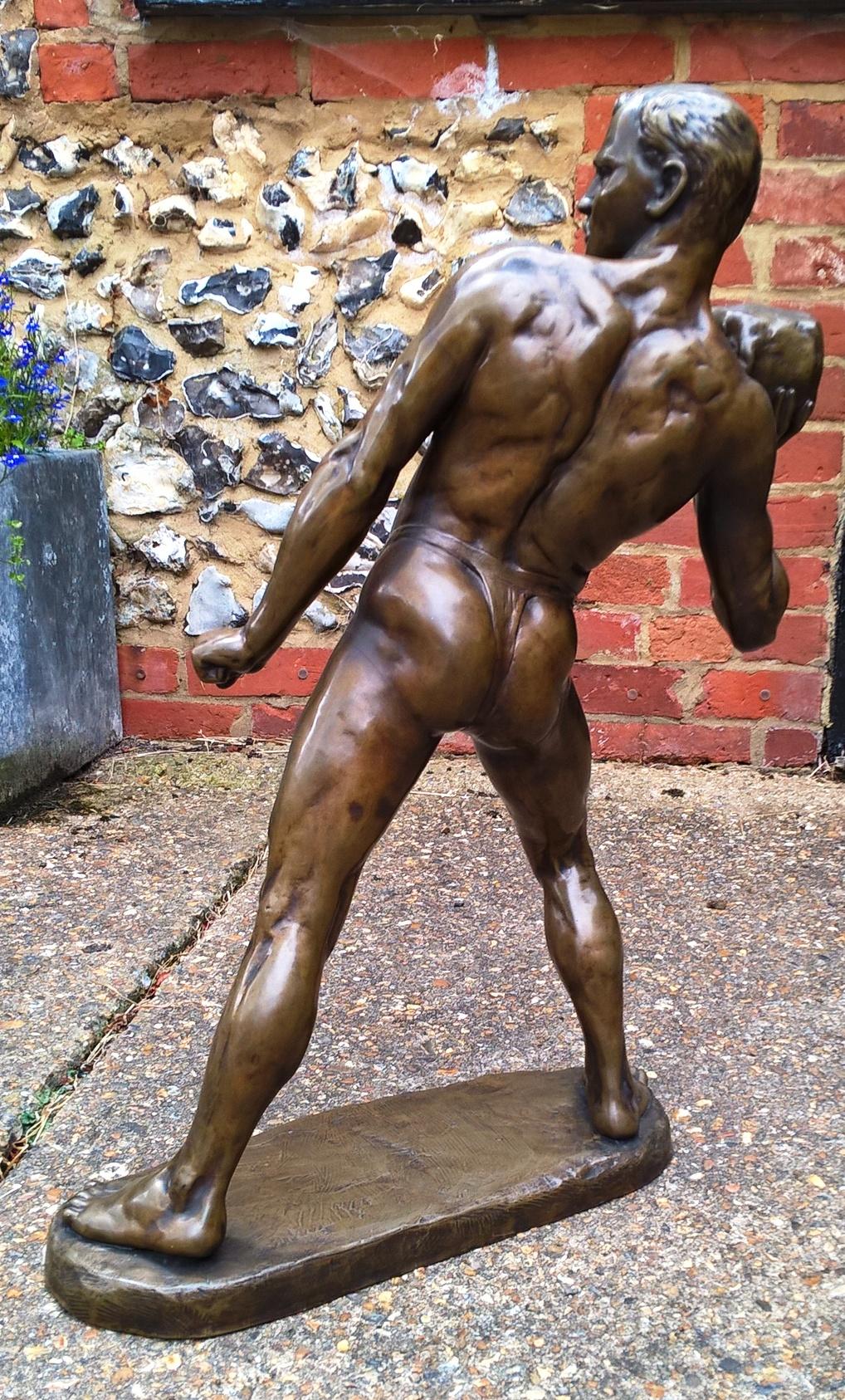 Early 20th Century French Cast Bronze of a Shot Putter For Sale 2