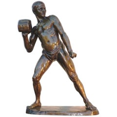 Early 20th Century French Cast Bronze of a Shot Putter