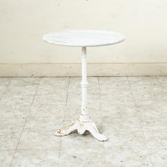 Early 20th Century French Cast Iron and Marble Bistro Table, Garden Table