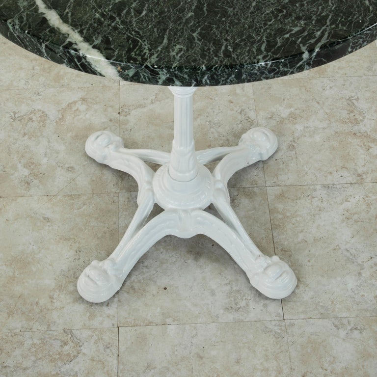 Early 20th Century French Cast Iron Bistro Table Outdoor Garden Table Marble For Sale At 1stdibs