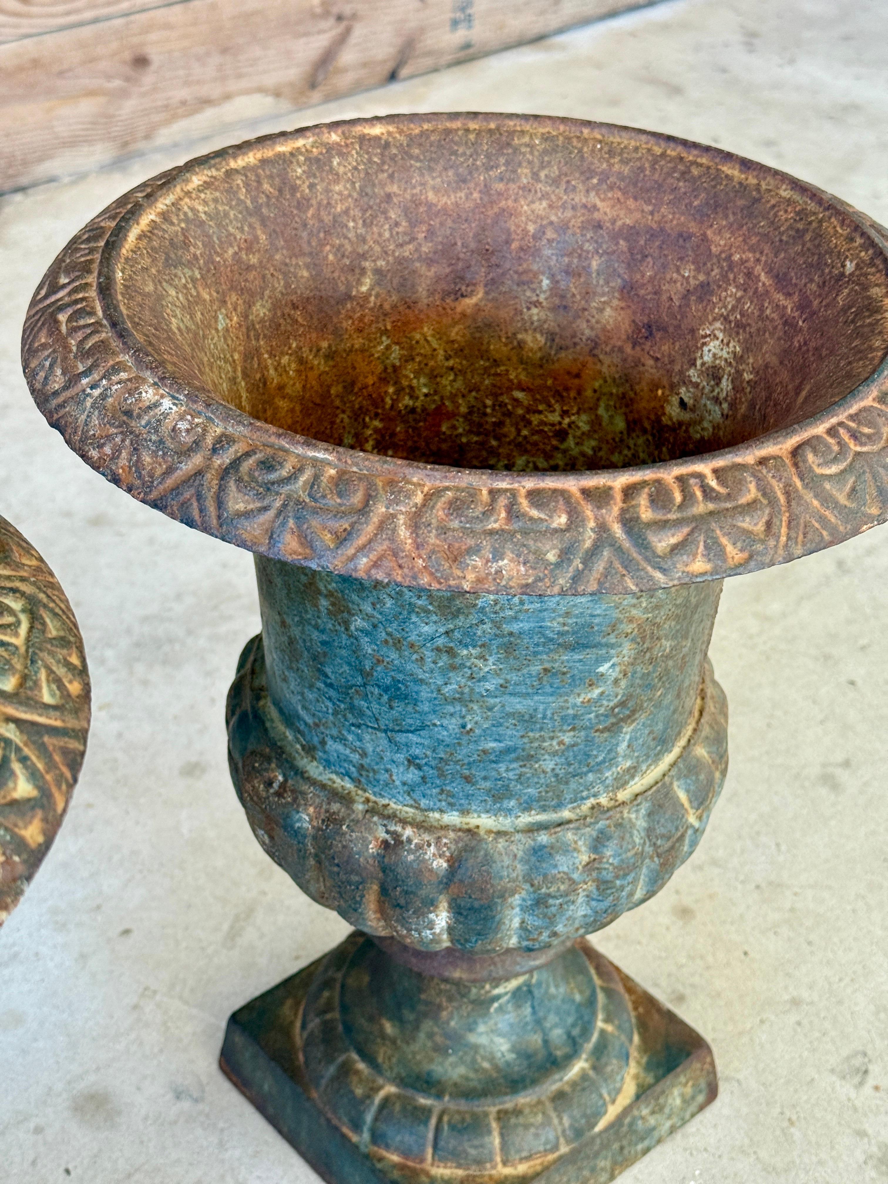 Fioriere medicee in ghisa dei primi del Novecento - Coppia In condizioni buone in vendita a North Fort Myers, FL