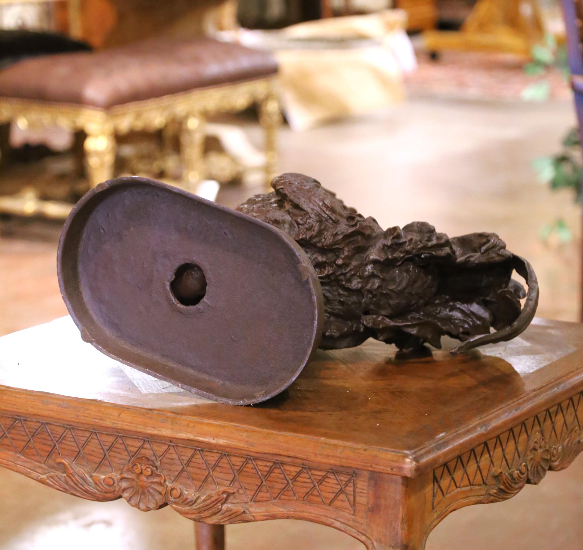 Scultura di gallo francese in ferro fuso dei primi del Novecento su base ovale in vendita 3