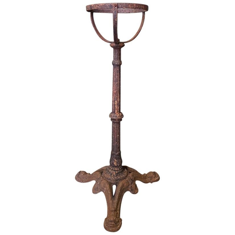 Early 20th Century French Cast Iron Stand, Former Ashtray Holder For Sale
