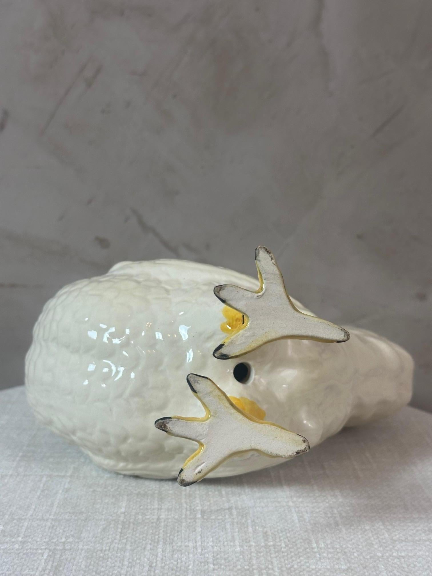 Early 20th century French Ceramic Chicken, 1920s For Sale 8