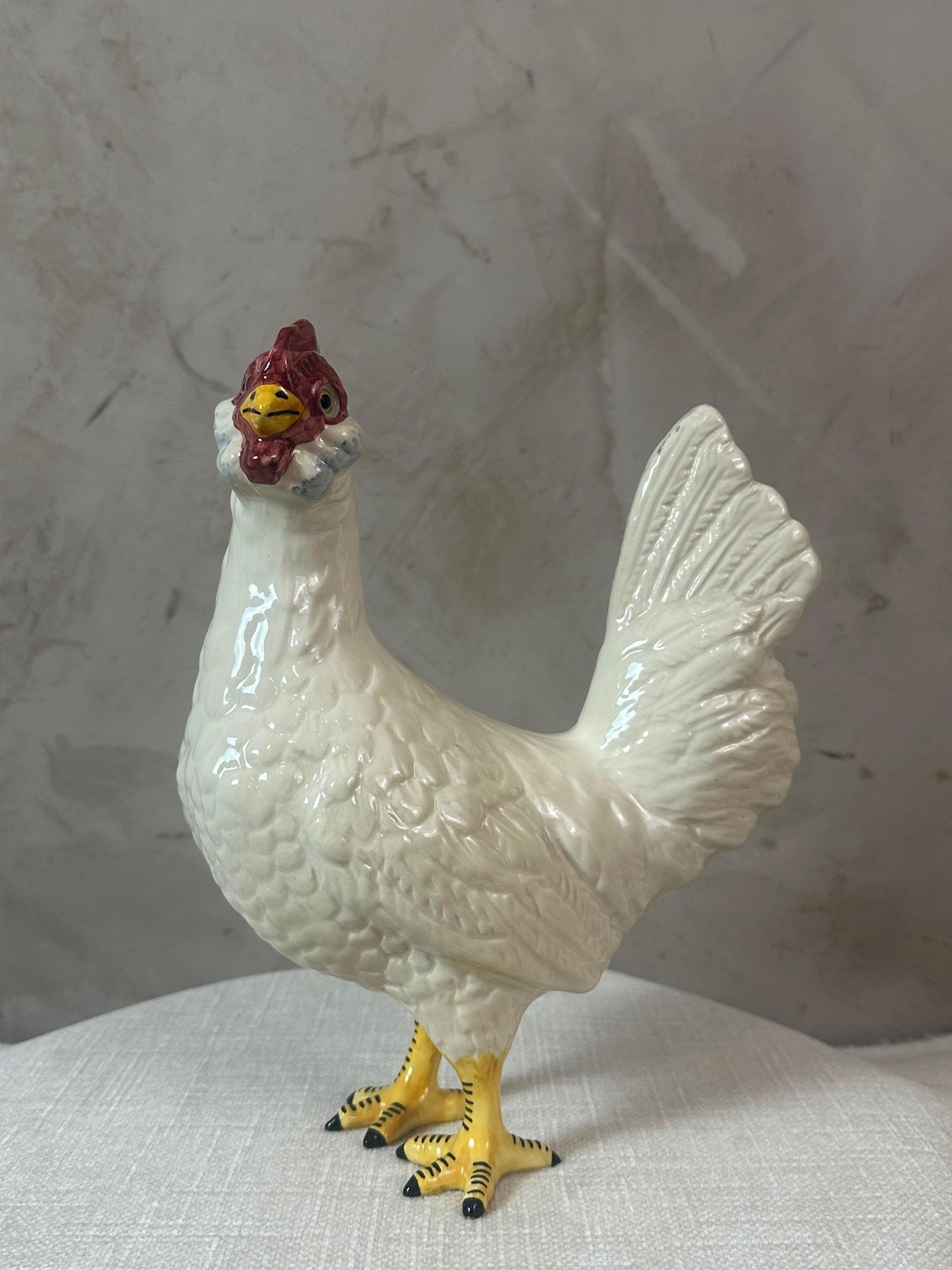 Early 20th Century Early 20th century French Ceramic Chicken, 1920s For Sale