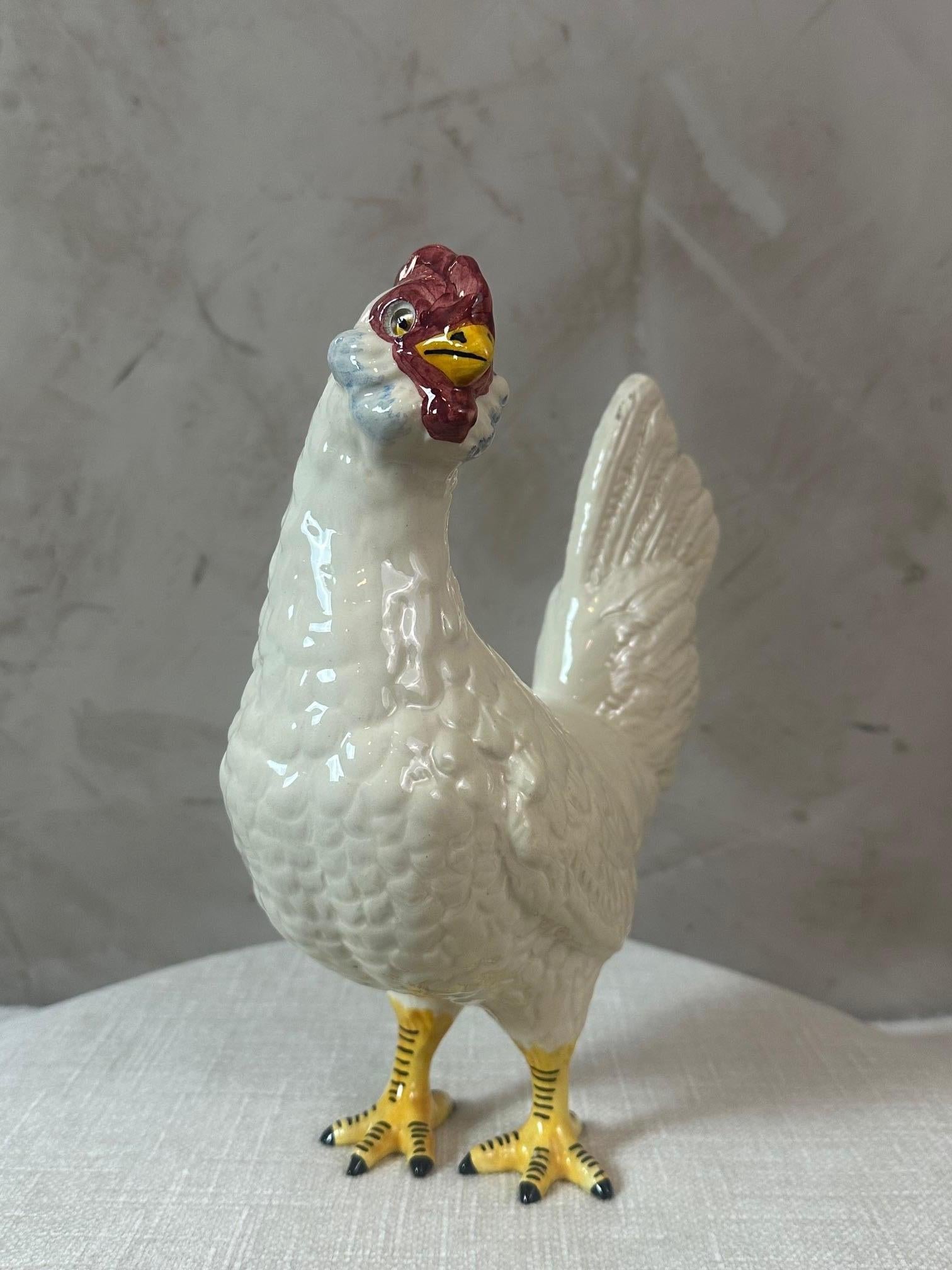 Early 20th century French Ceramic Chicken, 1920s For Sale 1