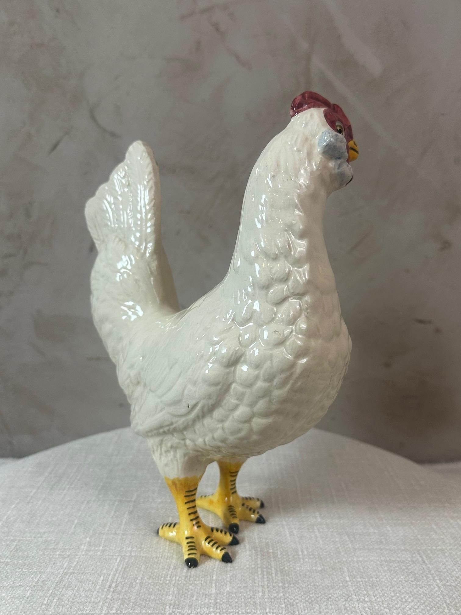 Early 20th century French Ceramic Chicken, 1920s For Sale 2