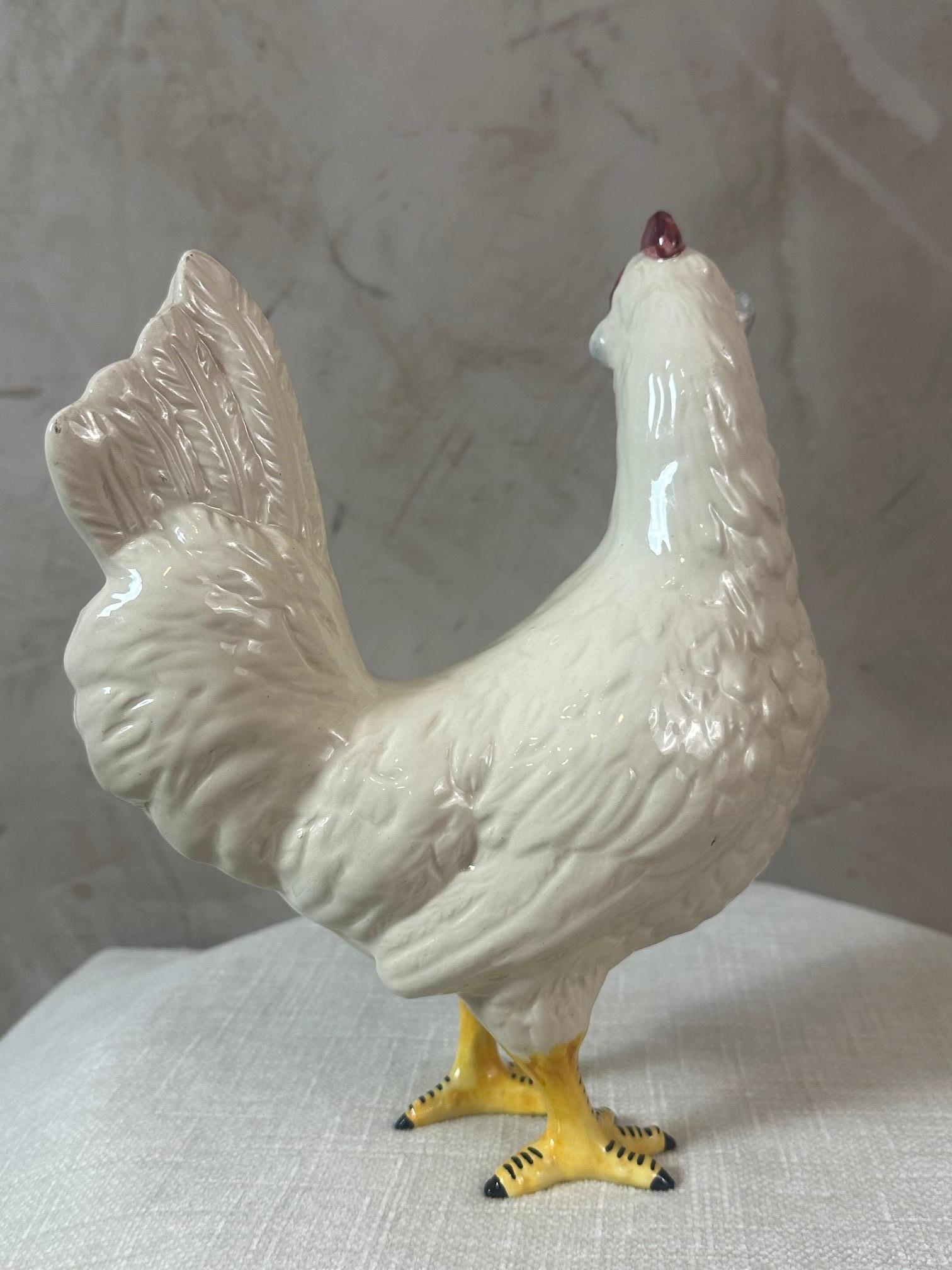 Early 20th century French Ceramic Chicken, 1920s For Sale 3
