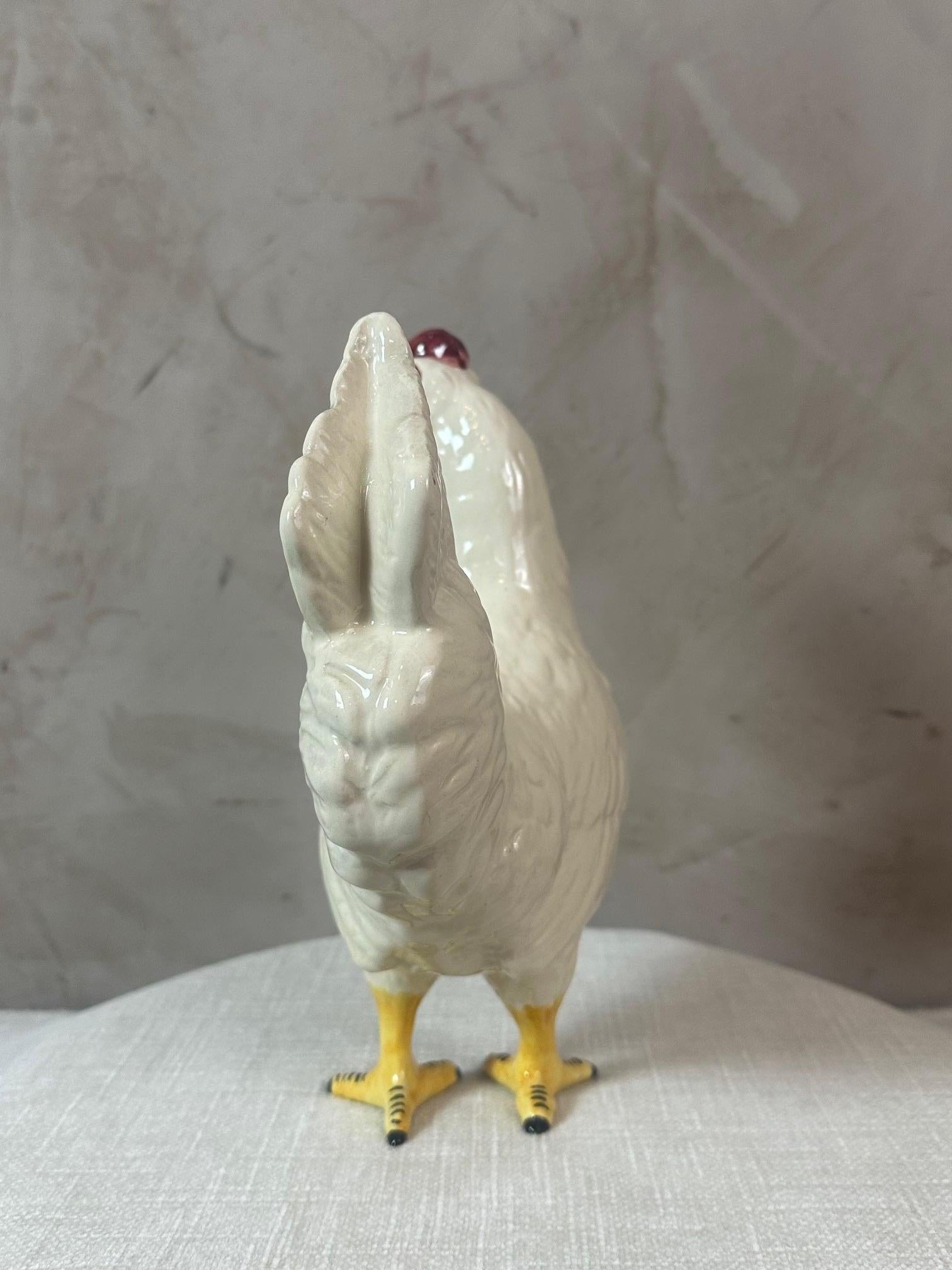 Early 20th century French Ceramic Chicken, 1920s For Sale 4