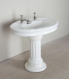 Early 20th Century French Chateau Washbasin on Pedestal