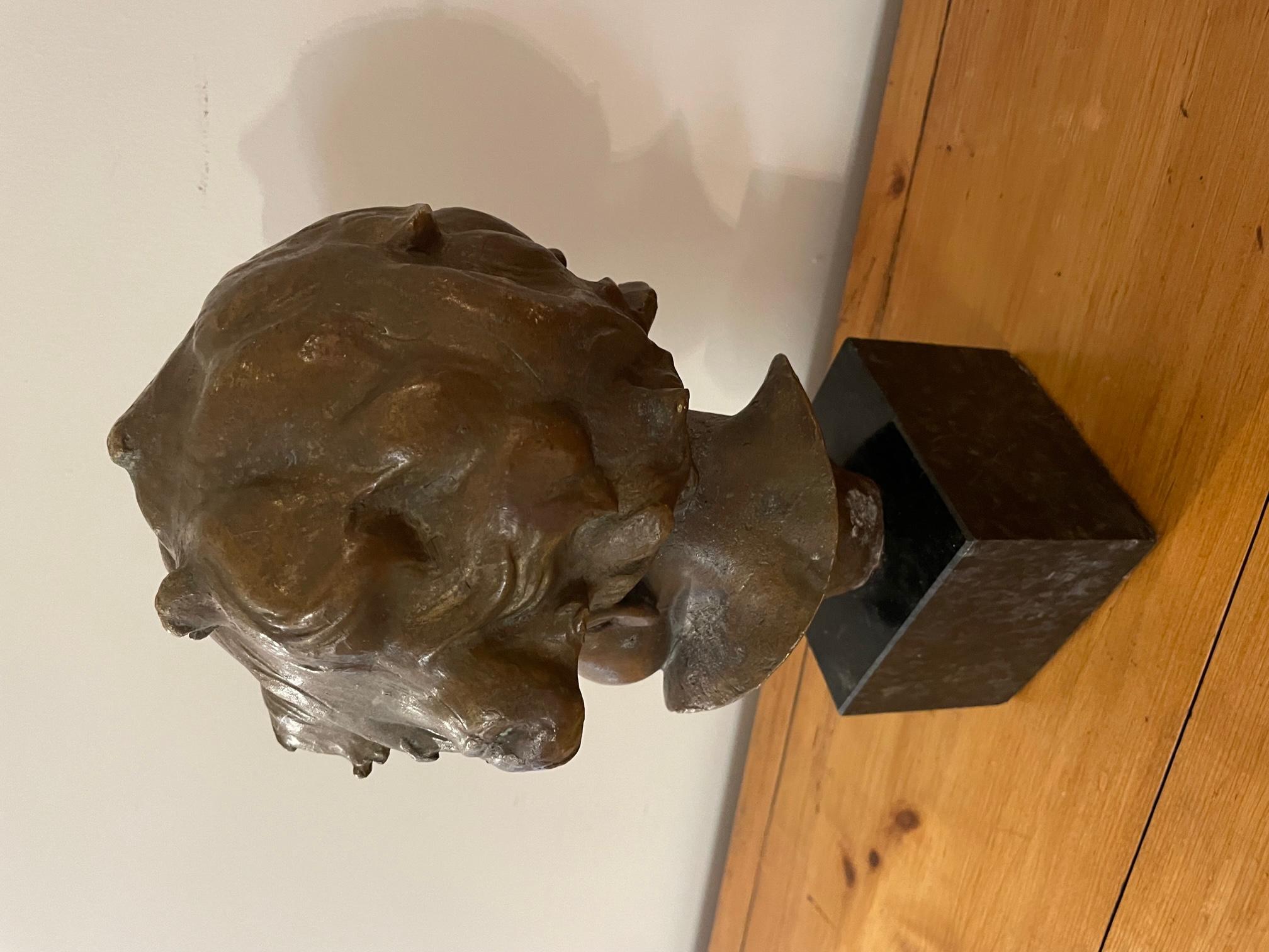 Early 20th Century French Cherub Bronze on a Marble Base, 1900s 2
