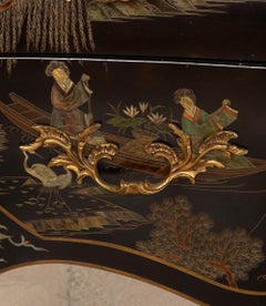 Early 20th Century French Chinoiserie Decorated Marble Top Commode