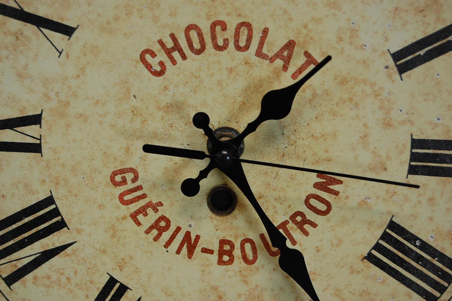 Tôle Early 20th Century French Chocolat Advertising Clock