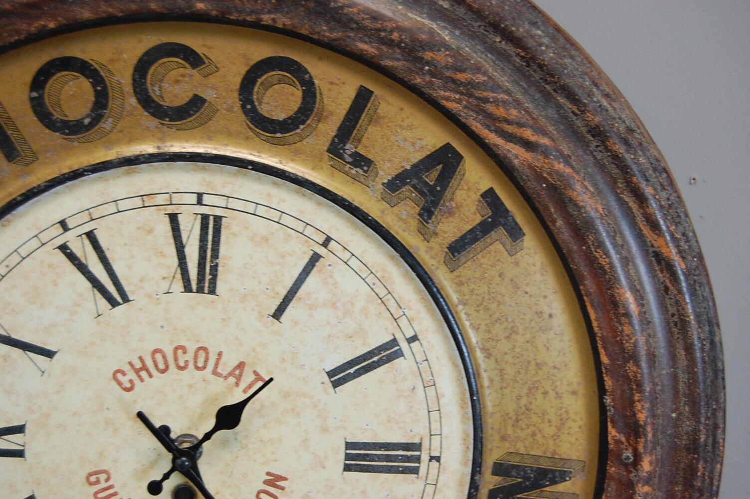 Early 20th Century French Chocolat Advertising Clock 1