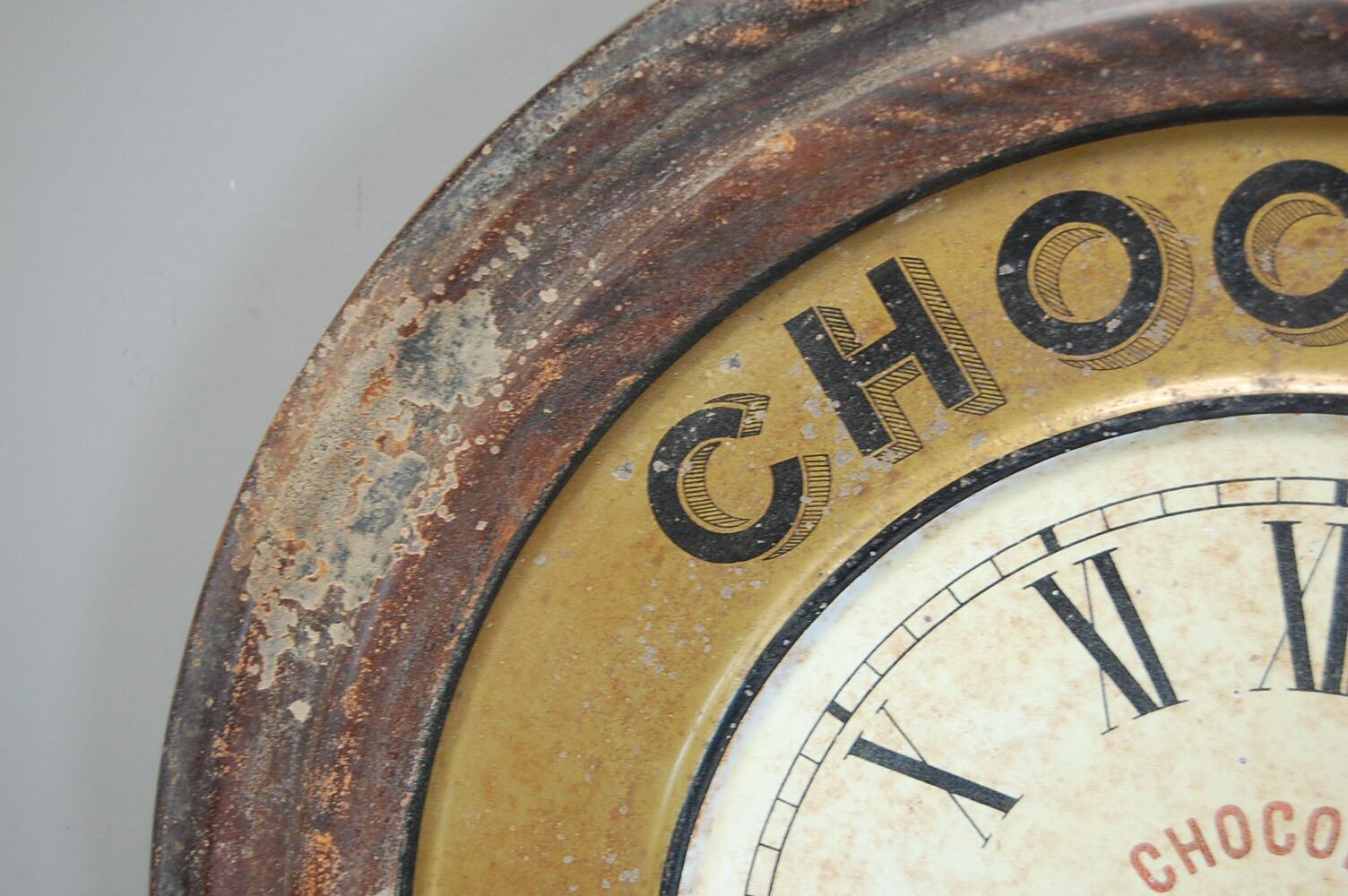 Early 20th Century French Chocolat Advertising Clock 2