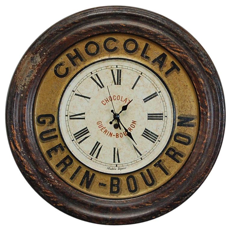 Early 20th Century French Chocolat Advertising Clock