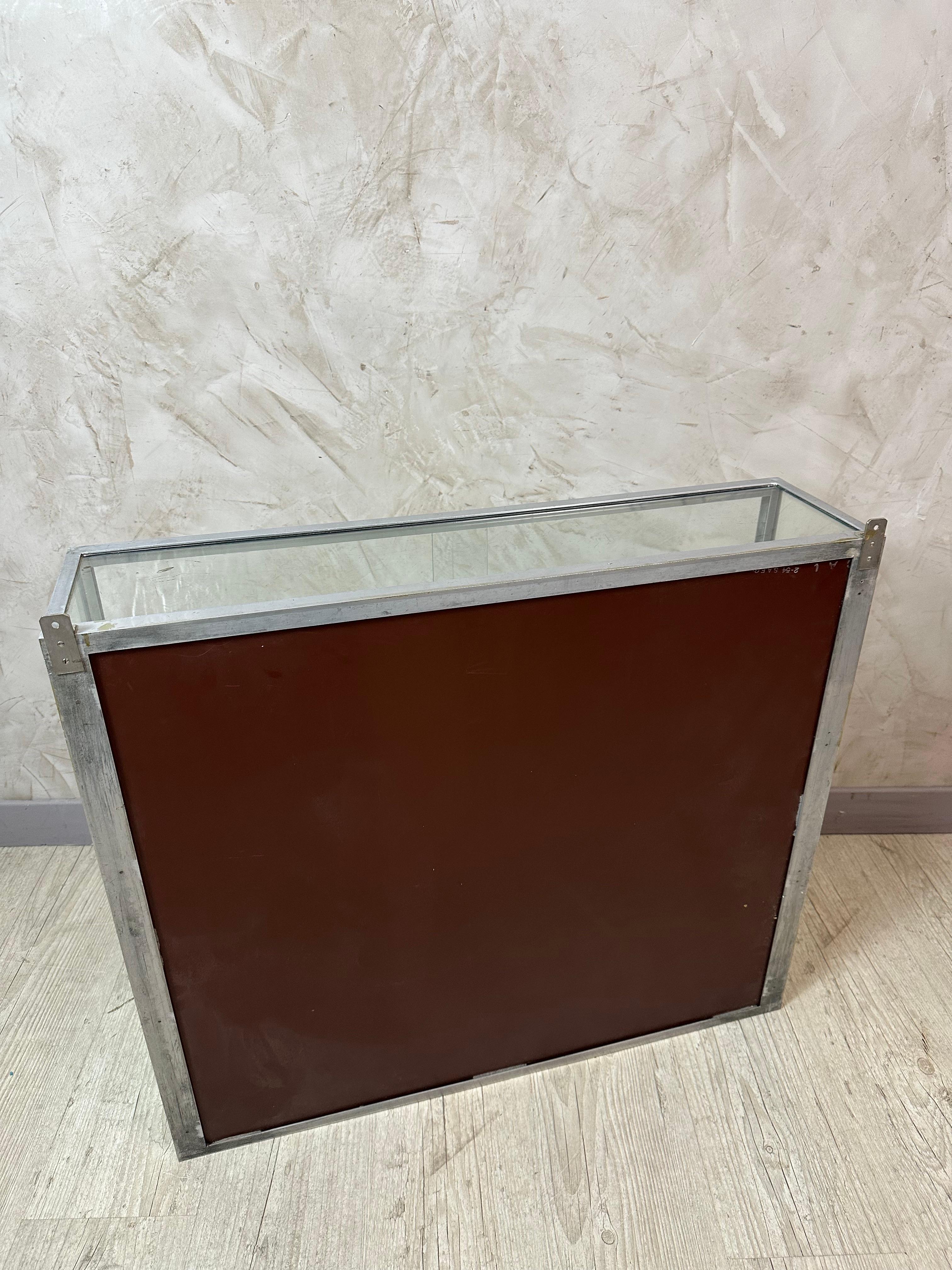 Early 20th century French Chromed Metal, Mirror and Glass Wall Shelf, 1920s For Sale 6