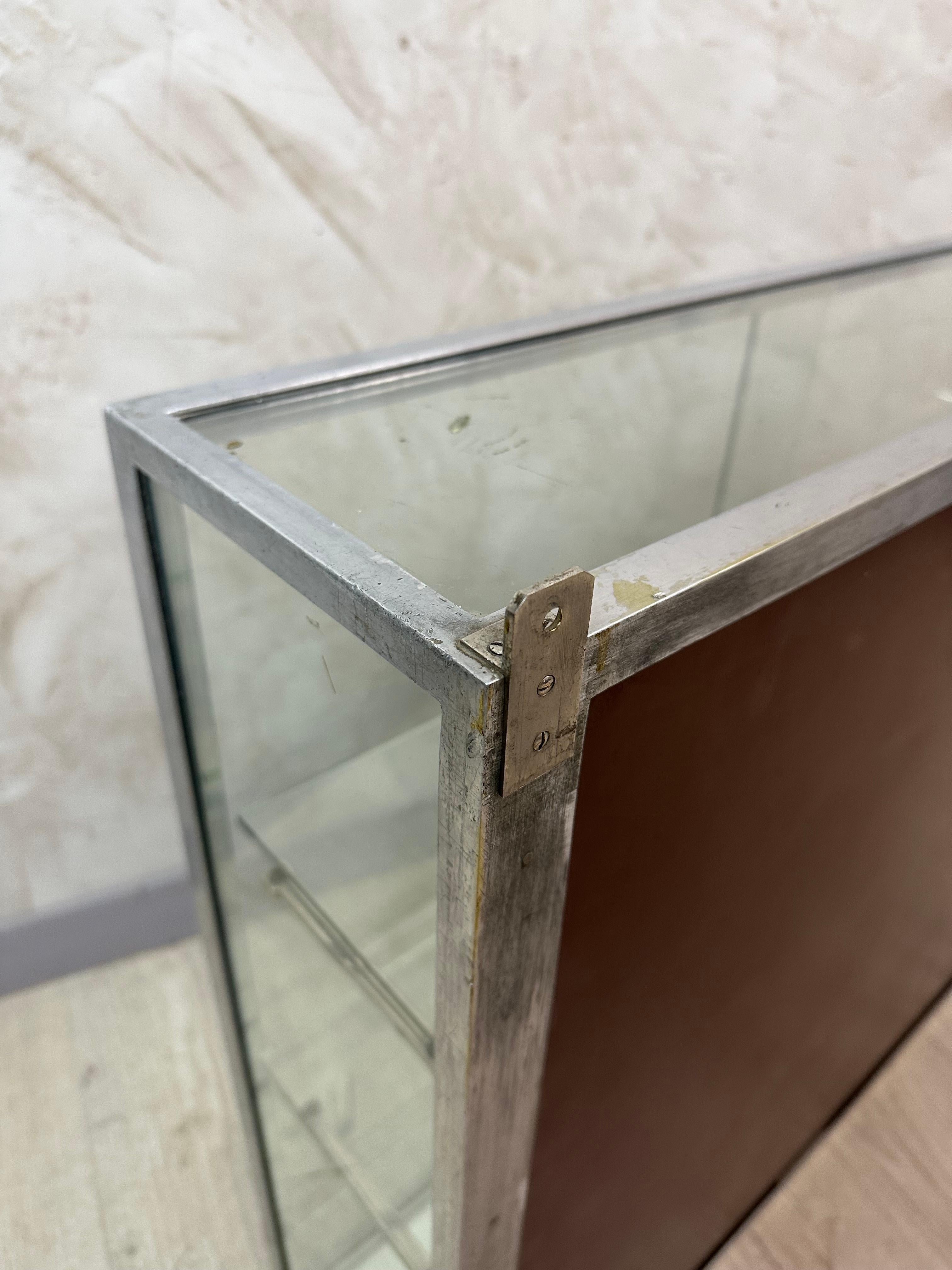 Early 20th century French Chromed Metal, Mirror and Glass Wall Shelf, 1920s For Sale 7