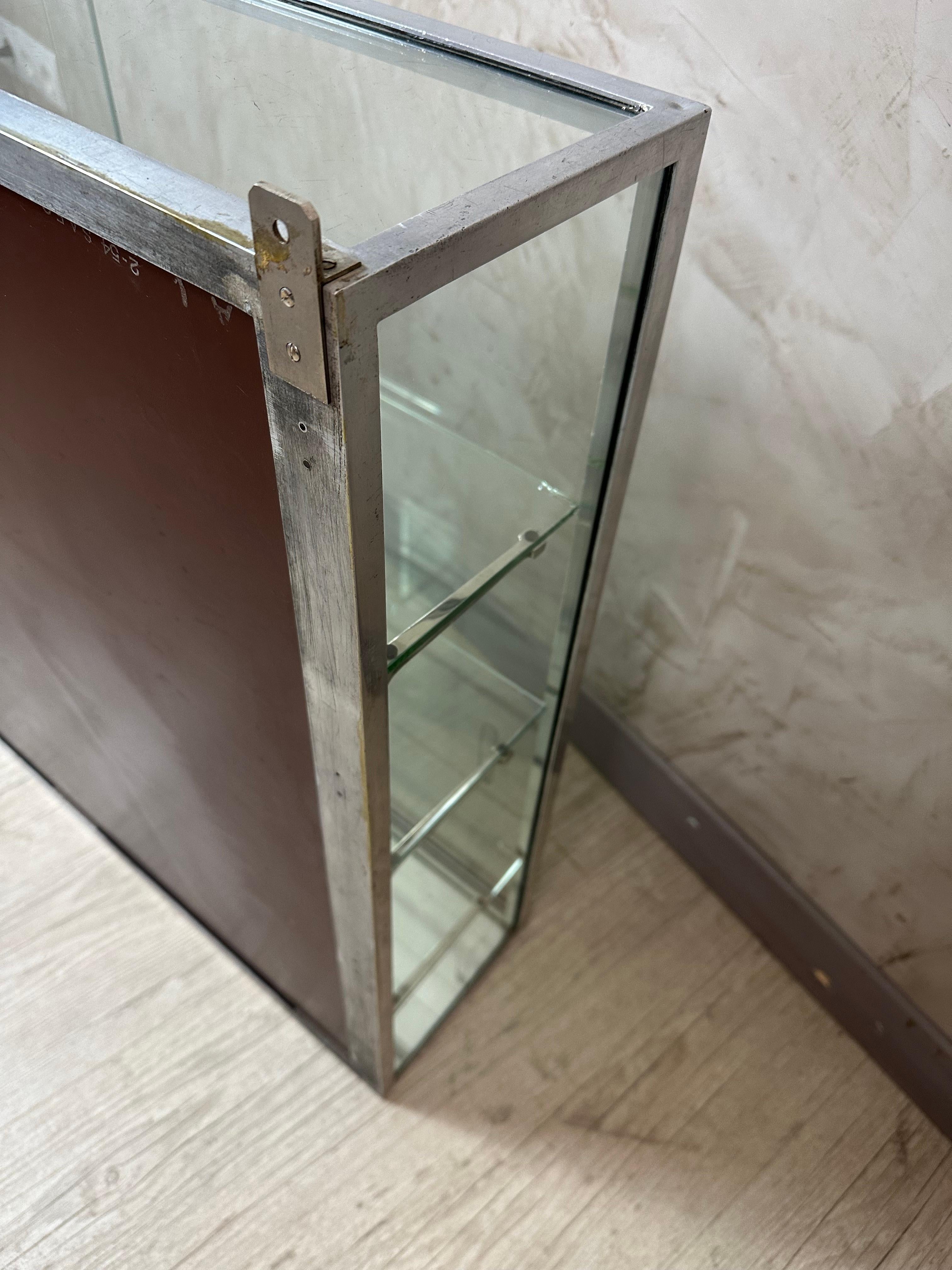 Early 20th century French Chromed Metal, Mirror and Glass Wall Shelf, 1920s For Sale 8