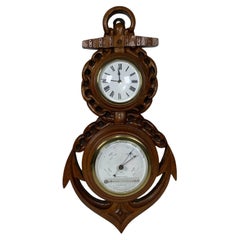 Reloj y barómetro francés de principios del siglo XX