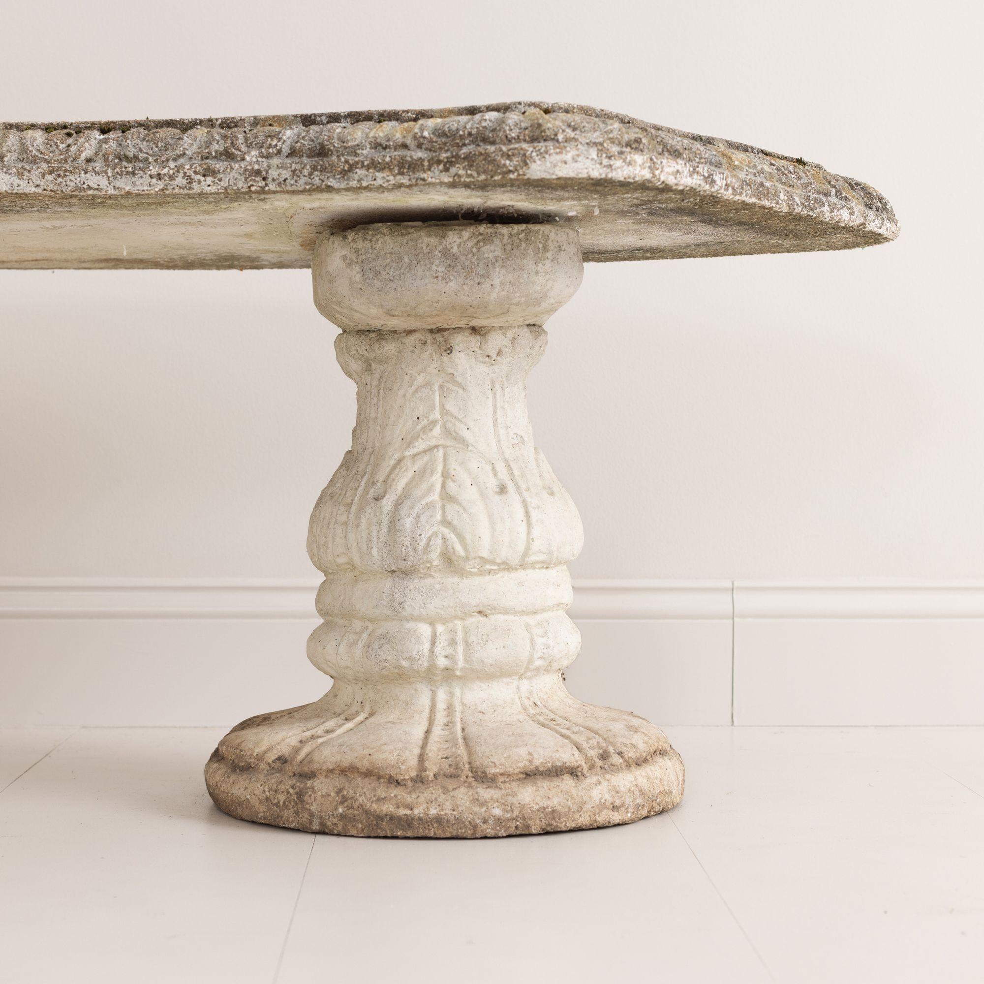 Early 20th Century French Concrete Garden Bench For Sale 4